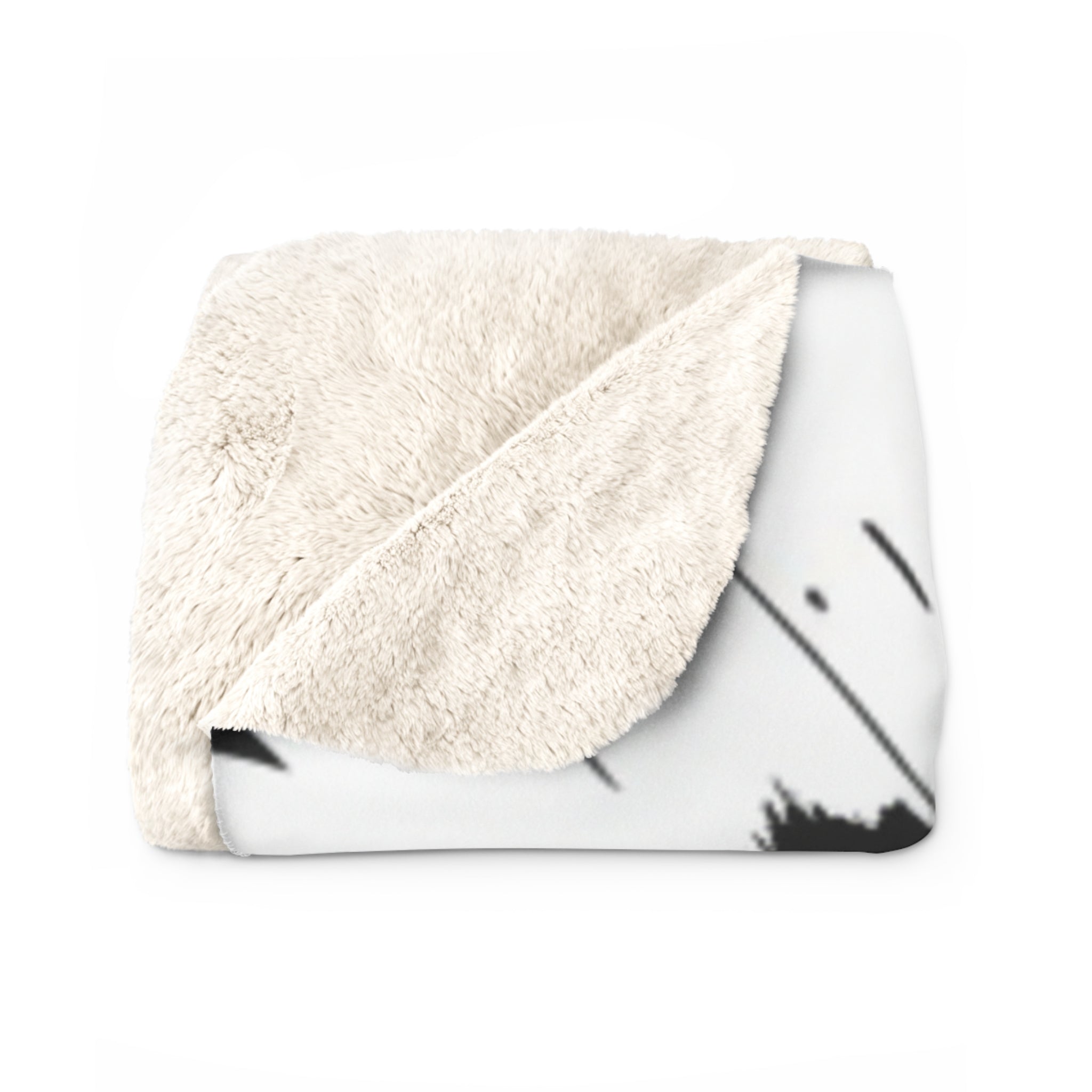 Abstract Black Ink Splash Sherpa Fleece Blanket — Modern Graffiti Throw
