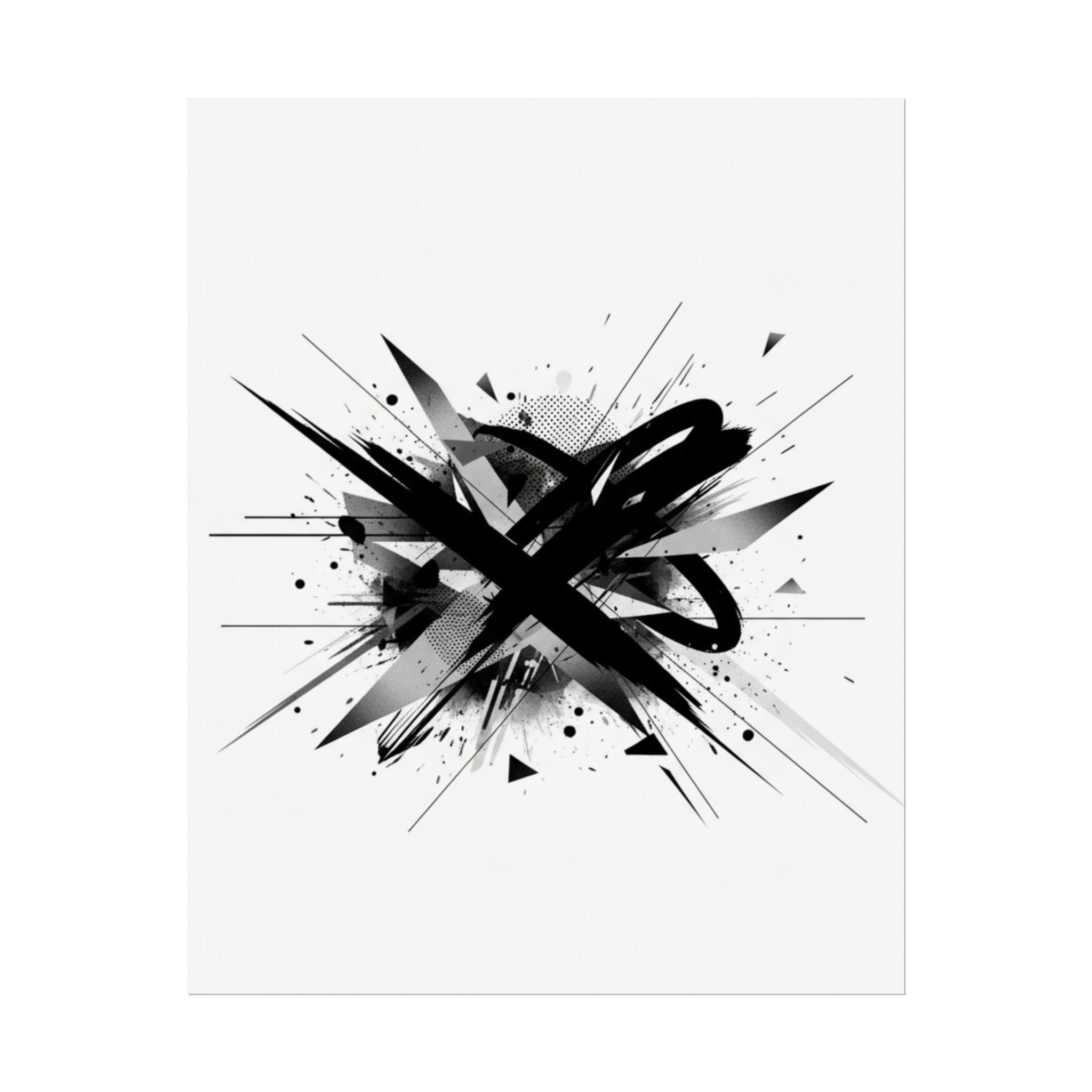 Abstract Black Graffiti Art Poster — Rolled Modern Wall Print