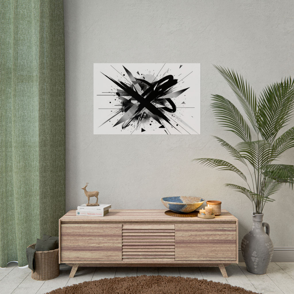 Abstract Black Graffiti Art Poster — Rolled Modern Wall Print