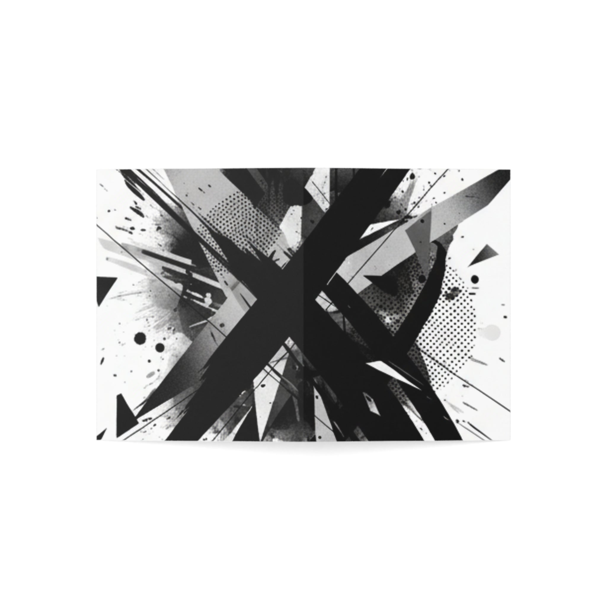 Abstract Black Ink Splash Greeting Cards — Modern Minimalist Note Cards (1/10/30/50 pcs)