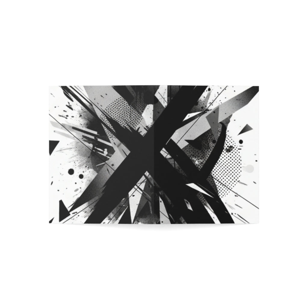 Abstract Black Ink Splash Greeting Cards — Modern Minimalist Note Cards (1/10/30/50 pcs)