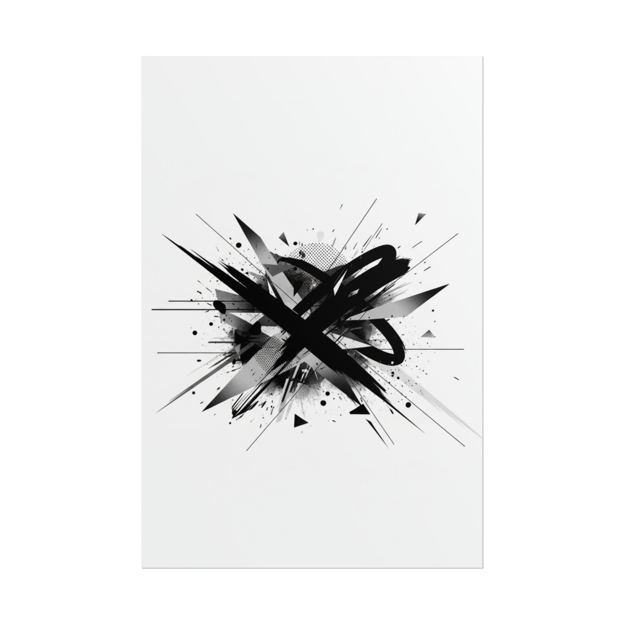 Abstract Black Graffiti Art Poster — Rolled Modern Wall Print