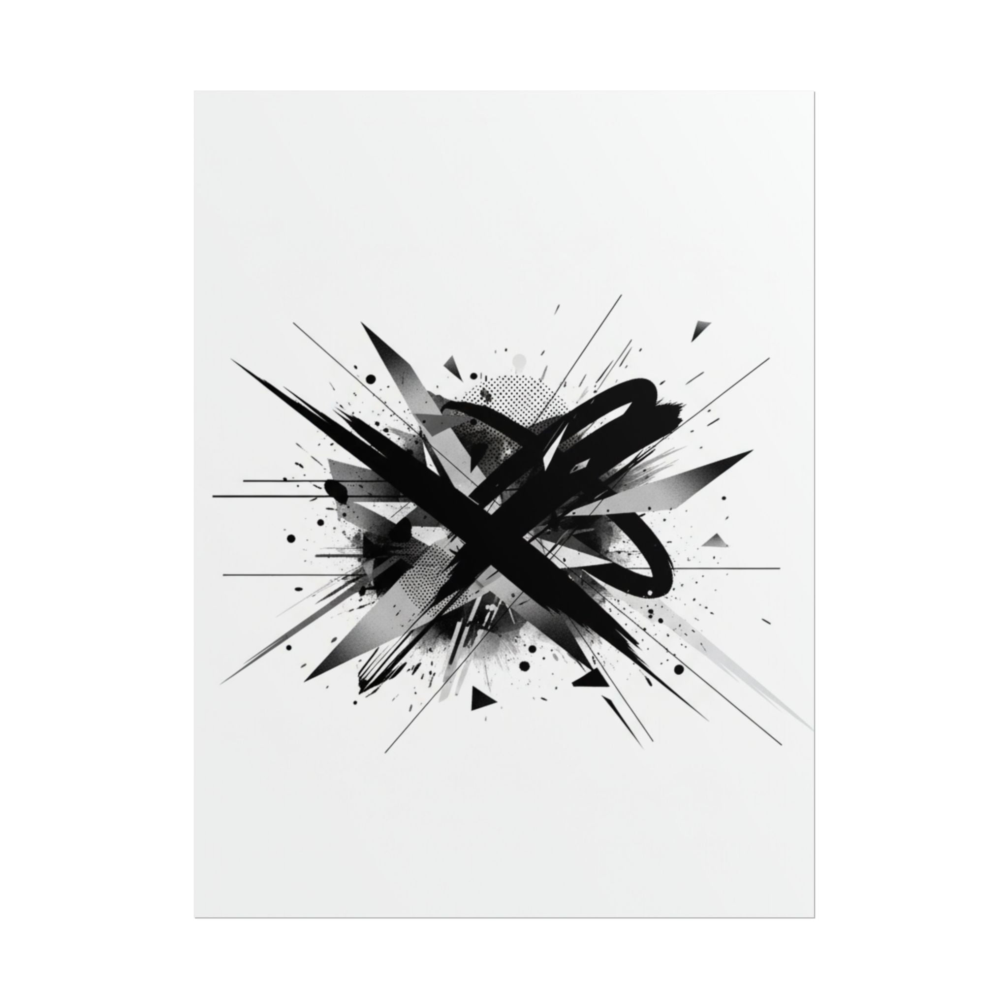 Abstract Black Graffiti Art Poster — Rolled Modern Wall Print