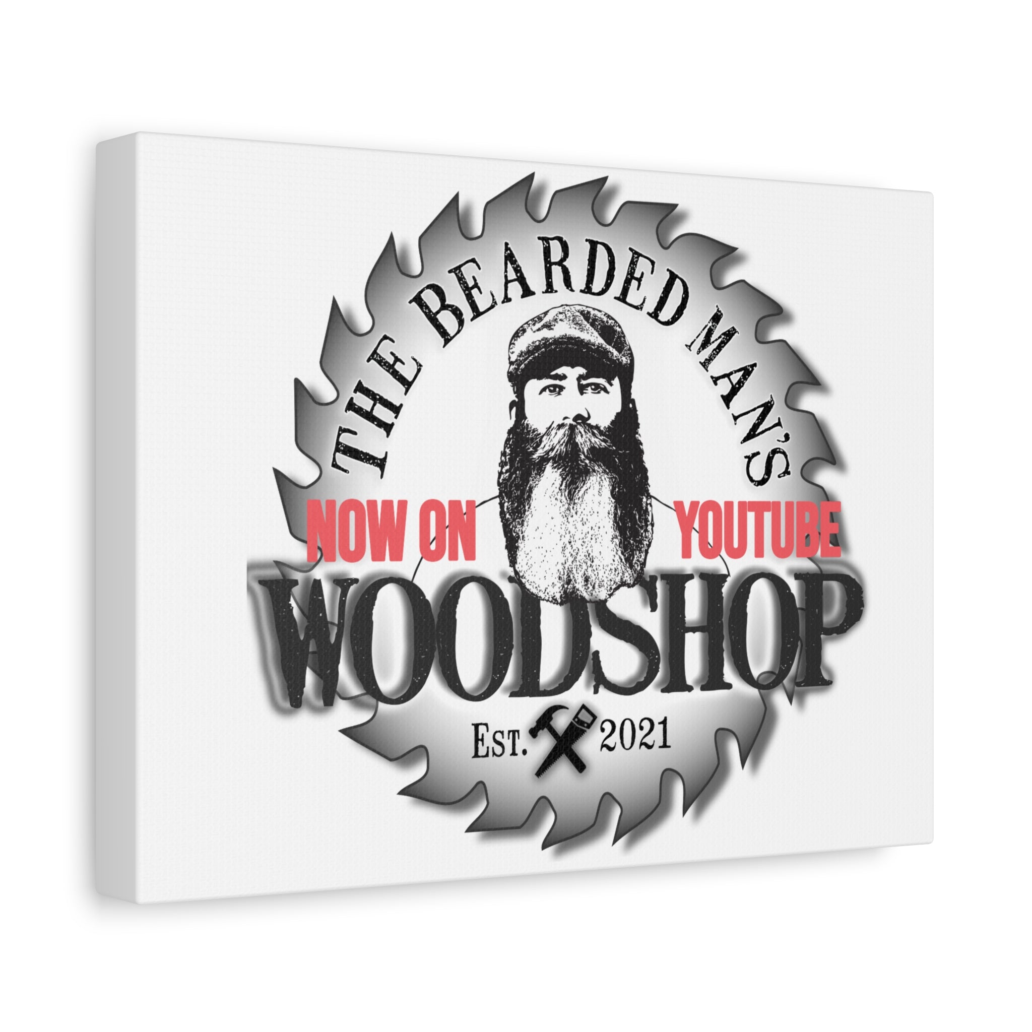 Woodshop Canvas Print – "The Bearded Man's Woodshop" Logo (Now on YouTube)