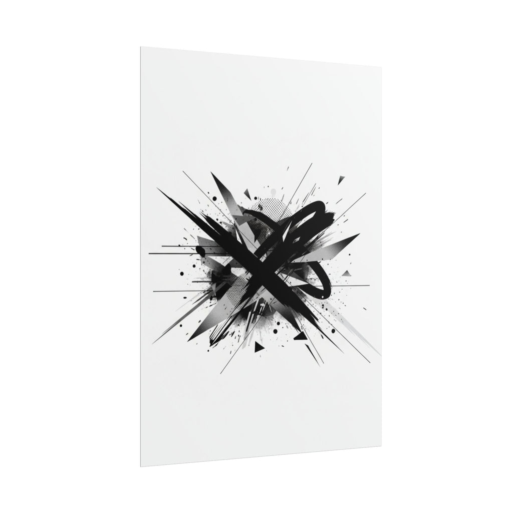 Abstract Black Graffiti Art Poster — Rolled Modern Wall Print