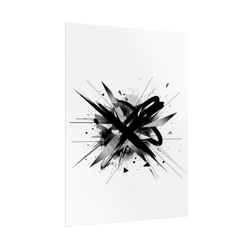 Abstract Black Graffiti Art Poster — Rolled Modern Wall Print