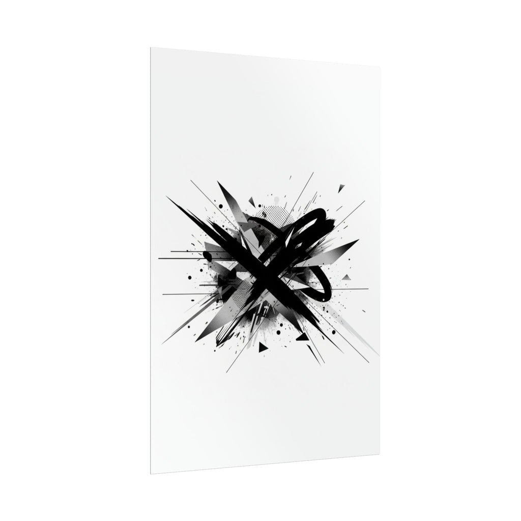 Abstract Black Graffiti Art Poster — Rolled Modern Wall Print