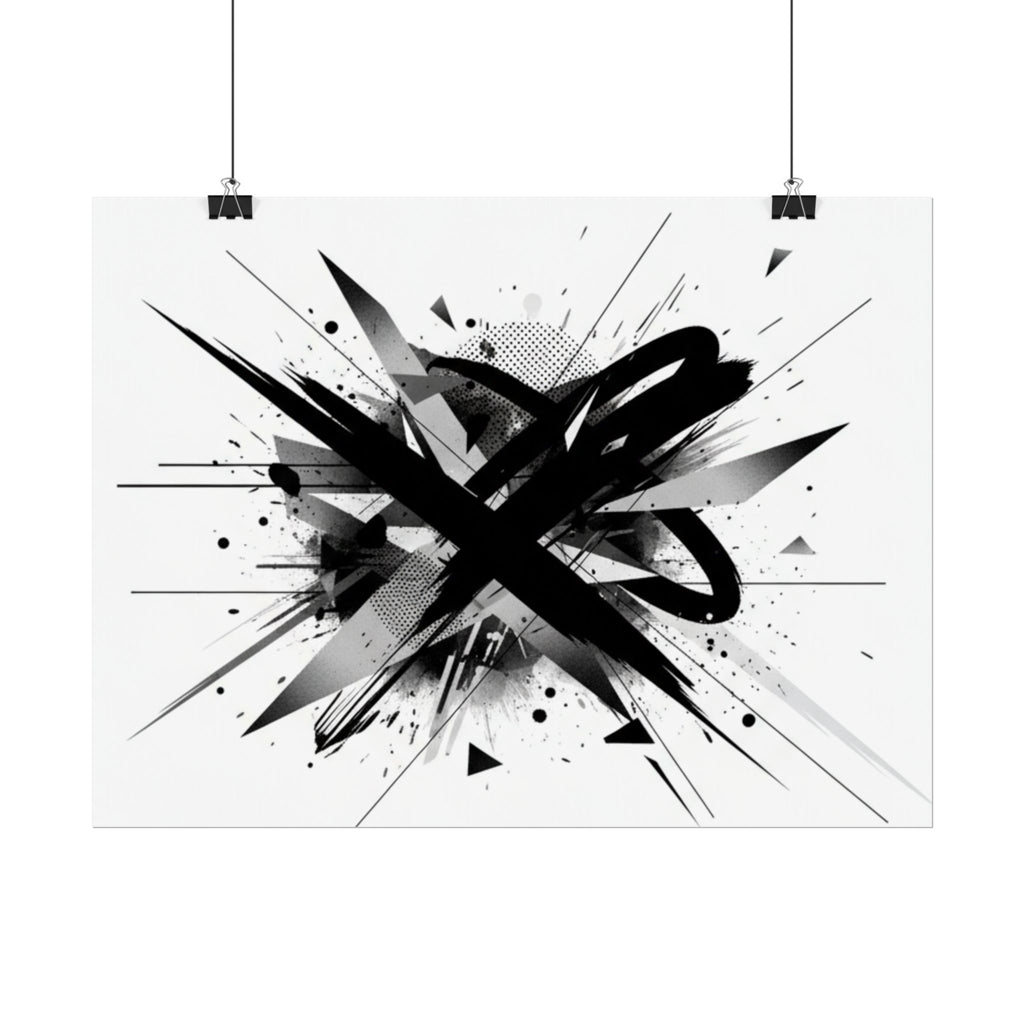 Abstract Black Graffiti Art Poster — Rolled Modern Wall Print