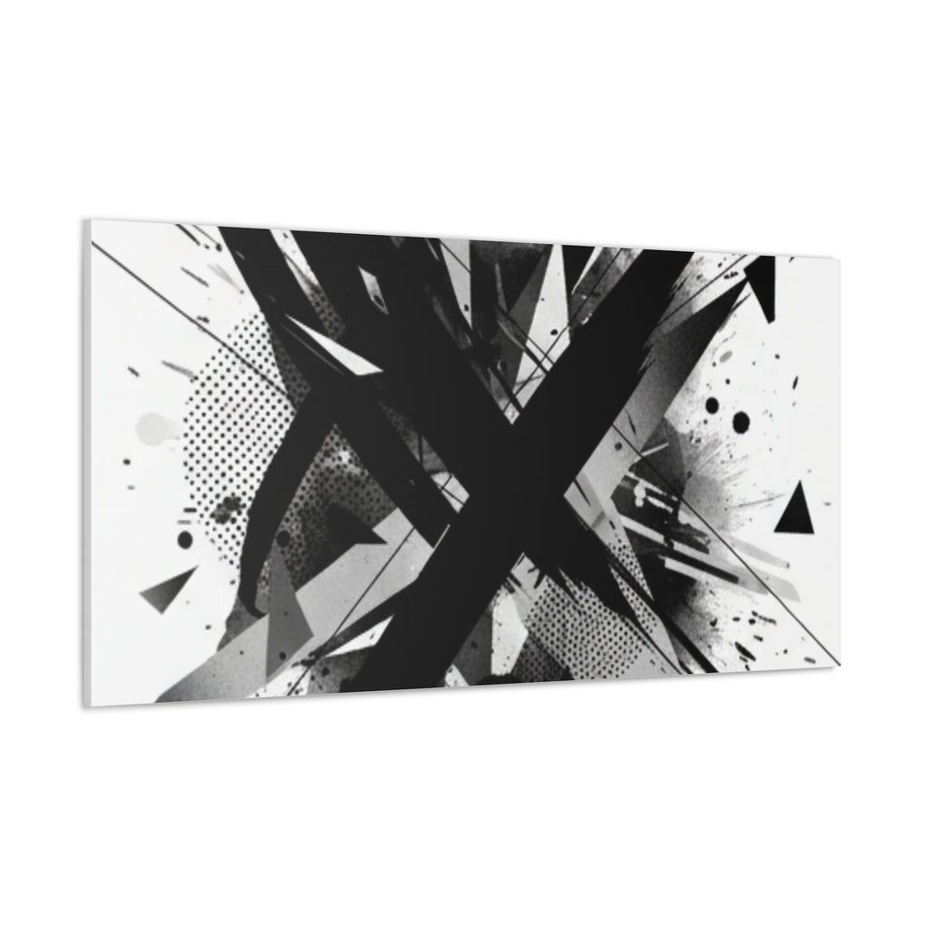 Abstract Black Brushstroke Canvas Wall Art — Modern Monochrome Home Decor