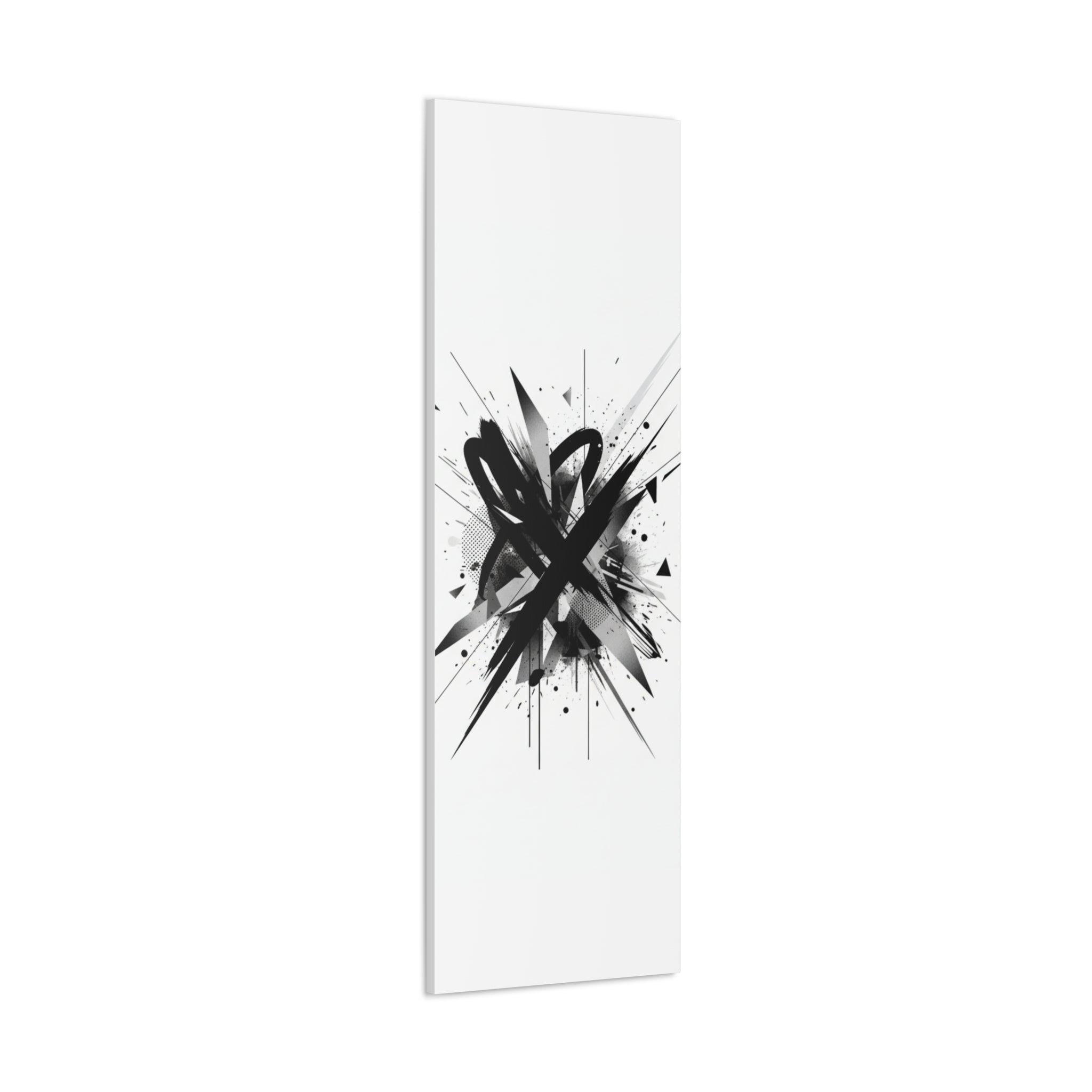Abstract Black Brushstroke Canvas Wall Art — Modern Monochrome Home Decor
