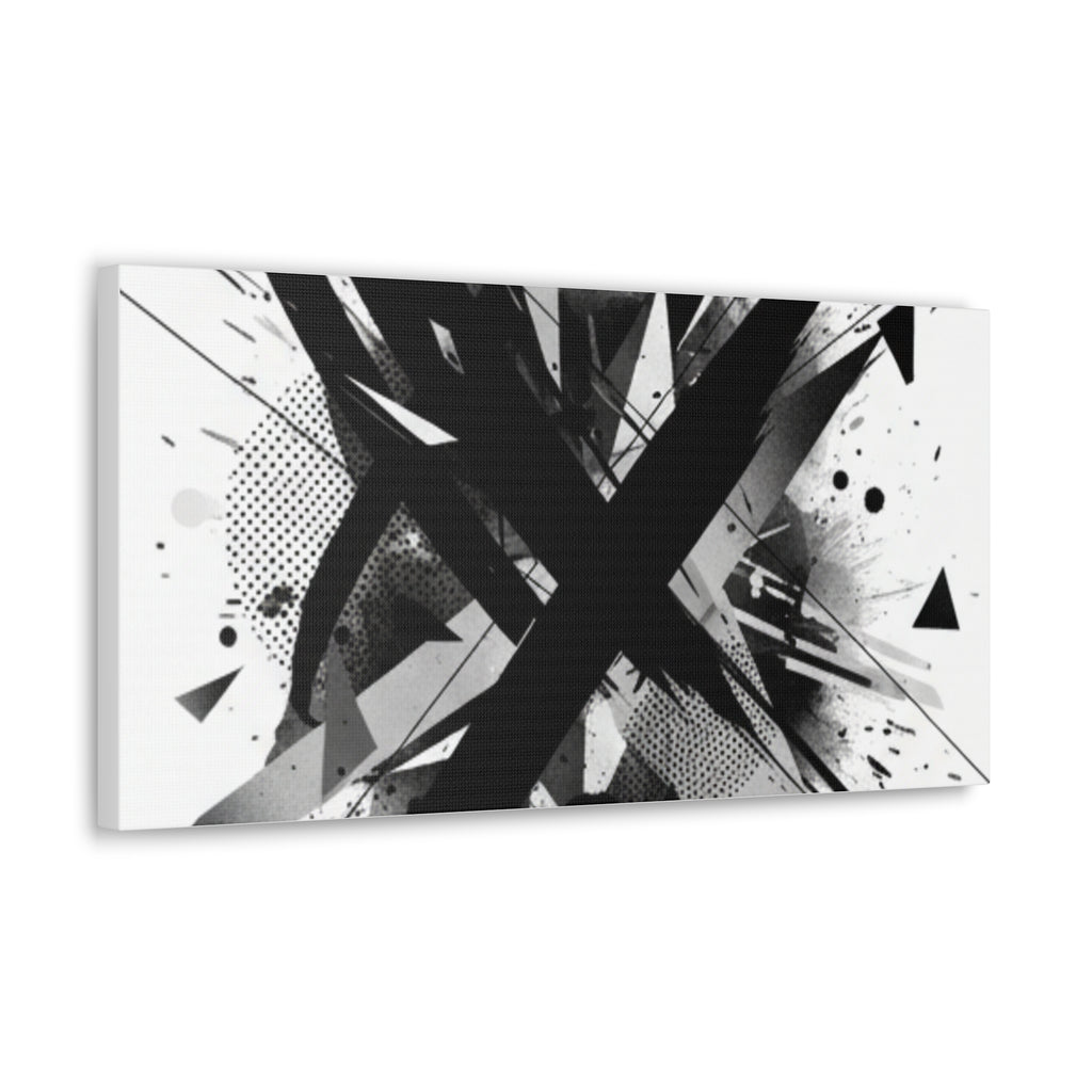 Abstract Black Brushstroke Canvas Wall Art — Modern Monochrome Home Decor