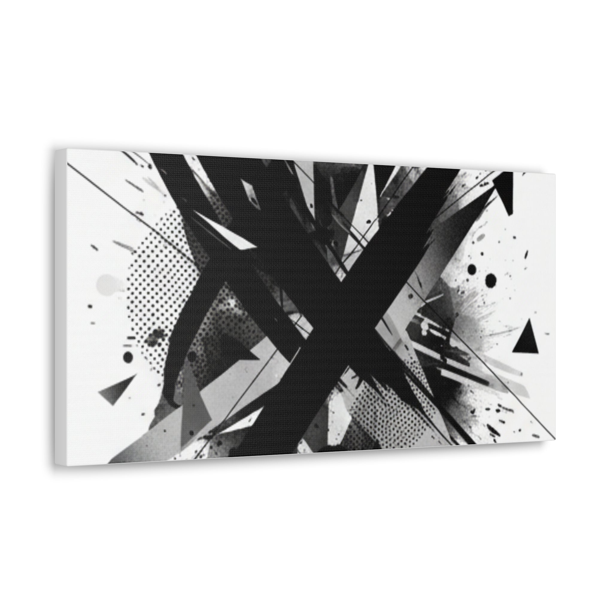Abstract Black Brushstroke Canvas Wall Art — Modern Monochrome Home Decor