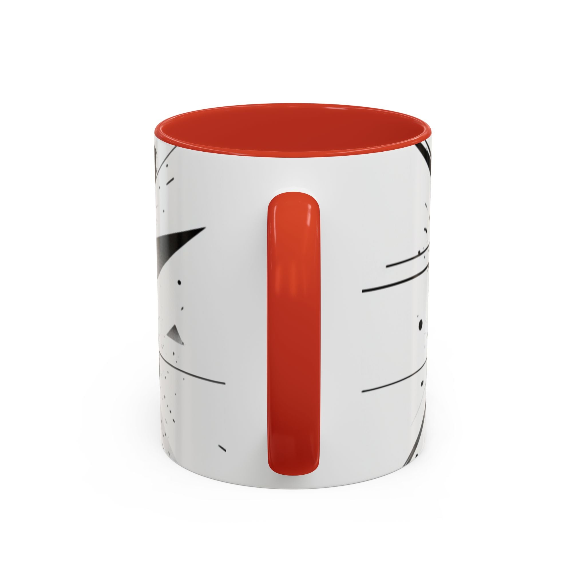 Abstract Black Brushstroke Accent Coffee Mug — Modern Monochrome Ceramic