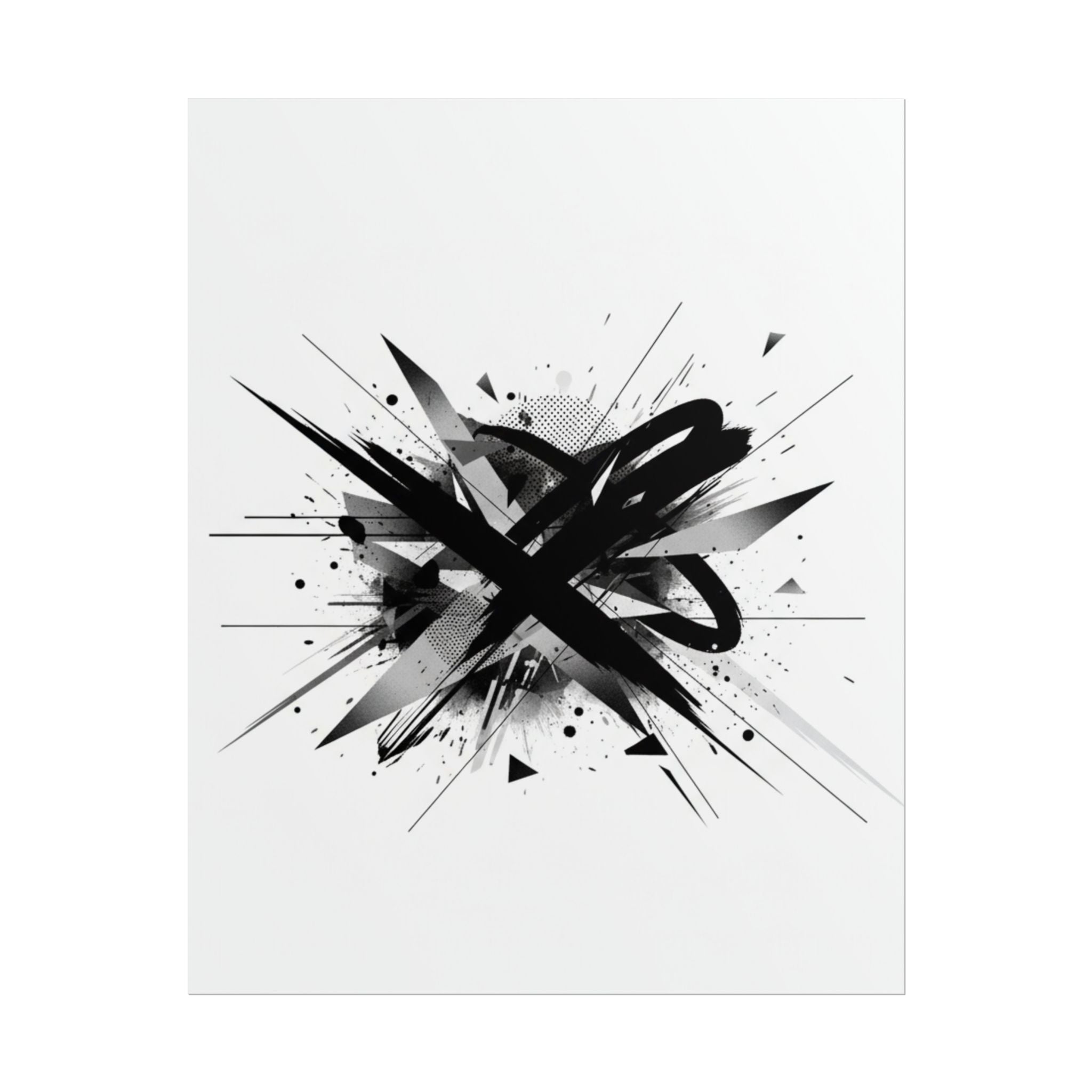 Abstract Black Graffiti Art Poster — Rolled Modern Wall Print