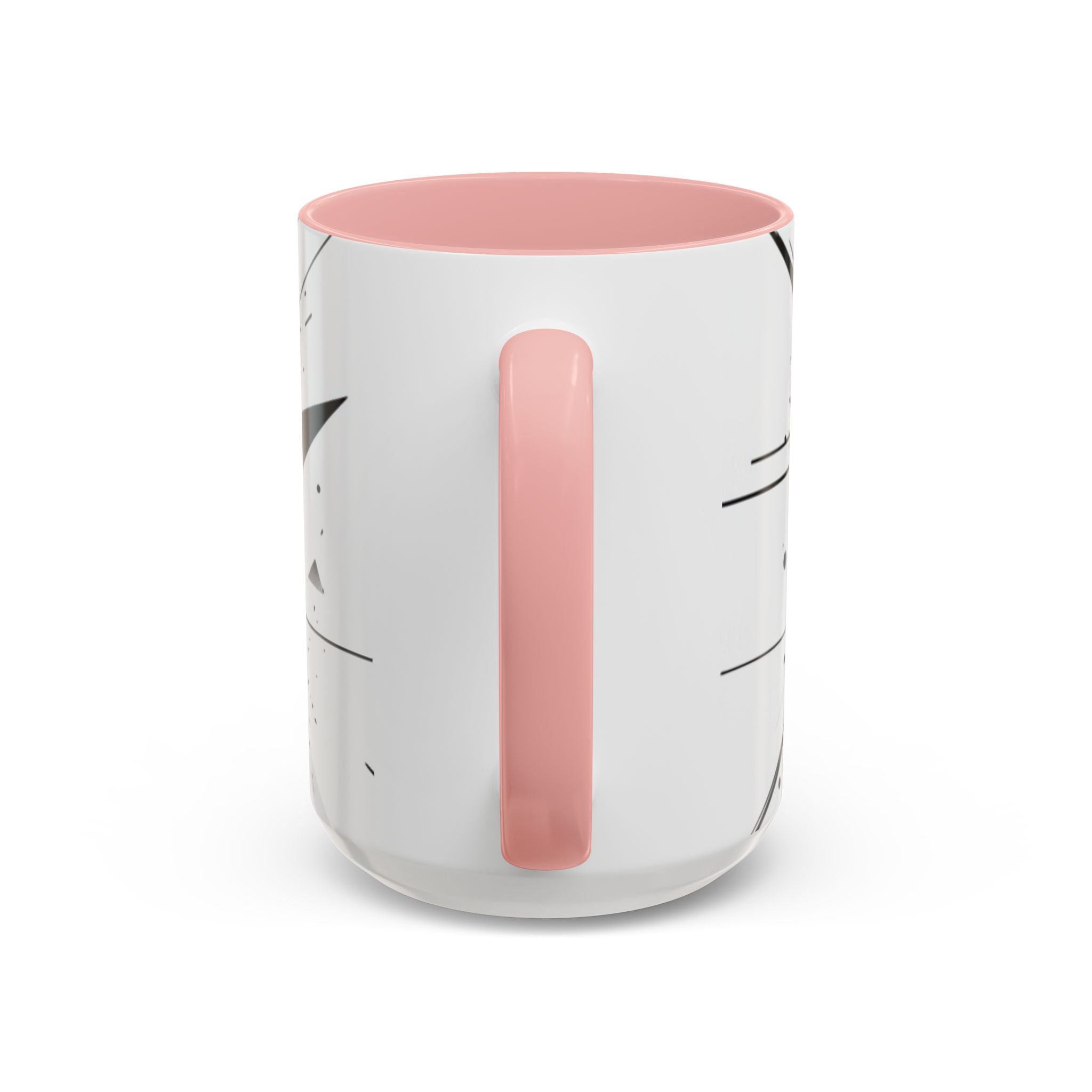 Abstract Black Brushstroke Accent Coffee Mug — Modern Monochrome Ceramic