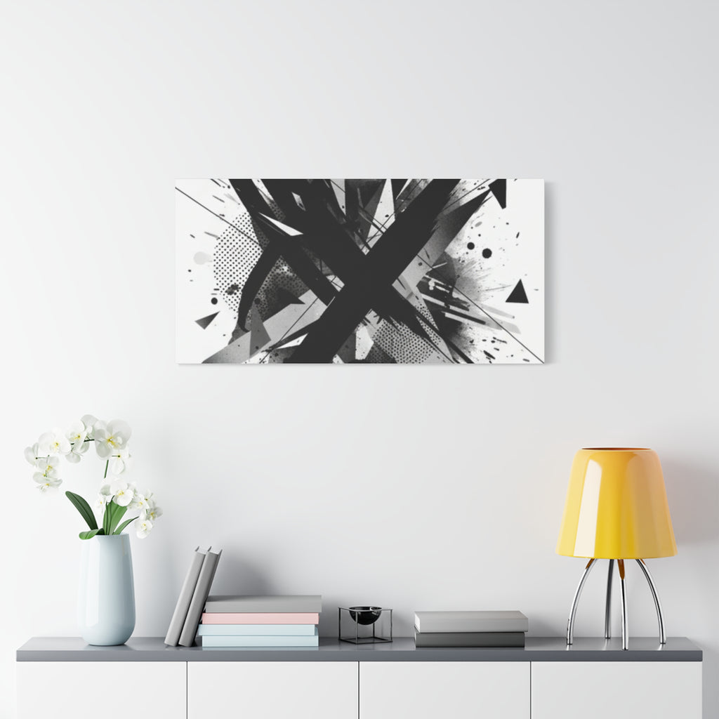 Abstract Black Brushstroke Canvas Wall Art — Modern Monochrome Home Decor