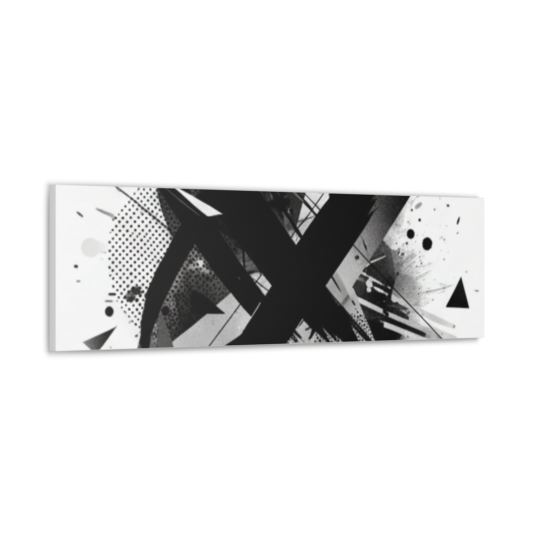 Abstract Black Brushstroke Canvas Wall Art — Modern Monochrome Home Decor