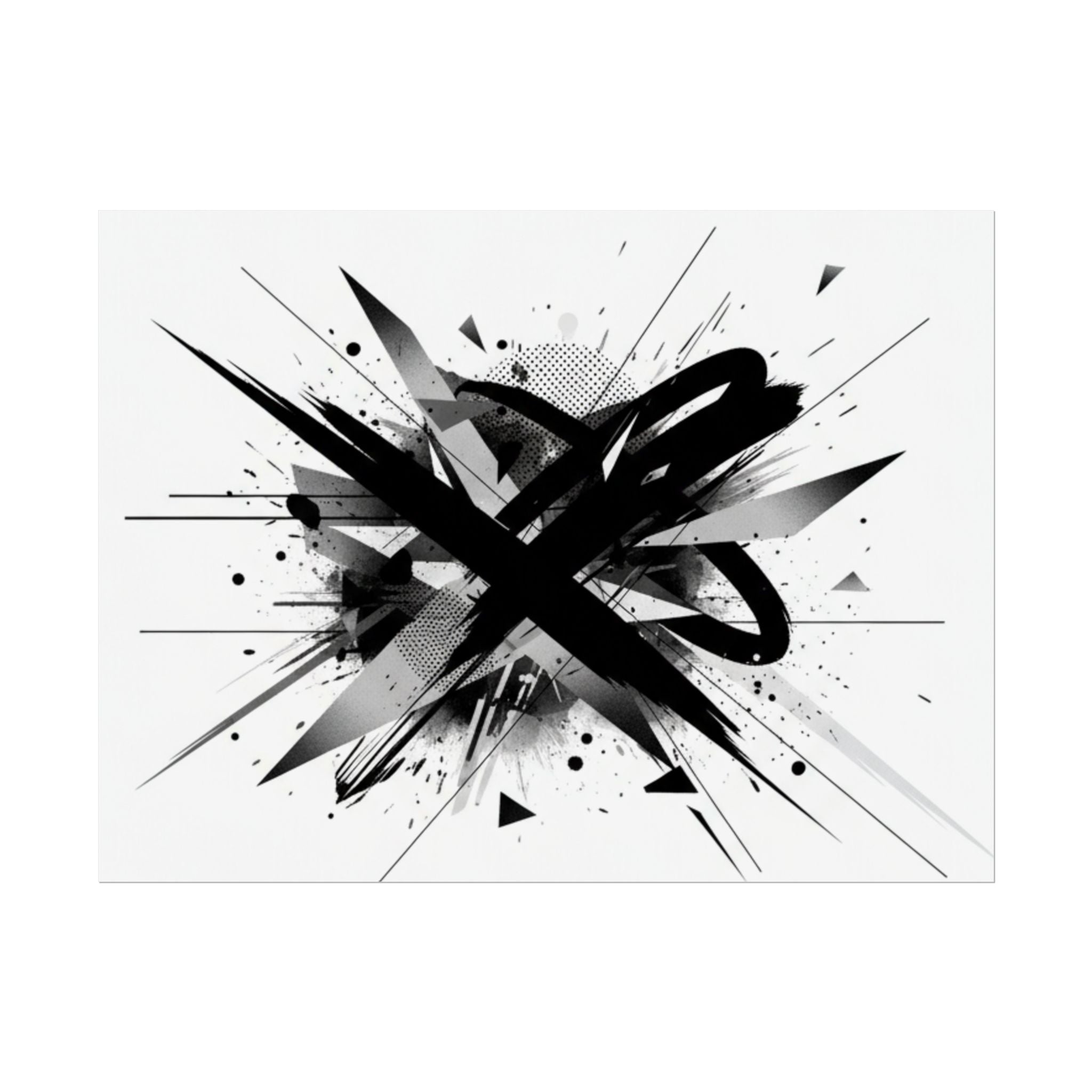 Abstract Black Graffiti Art Poster — Rolled Modern Wall Print