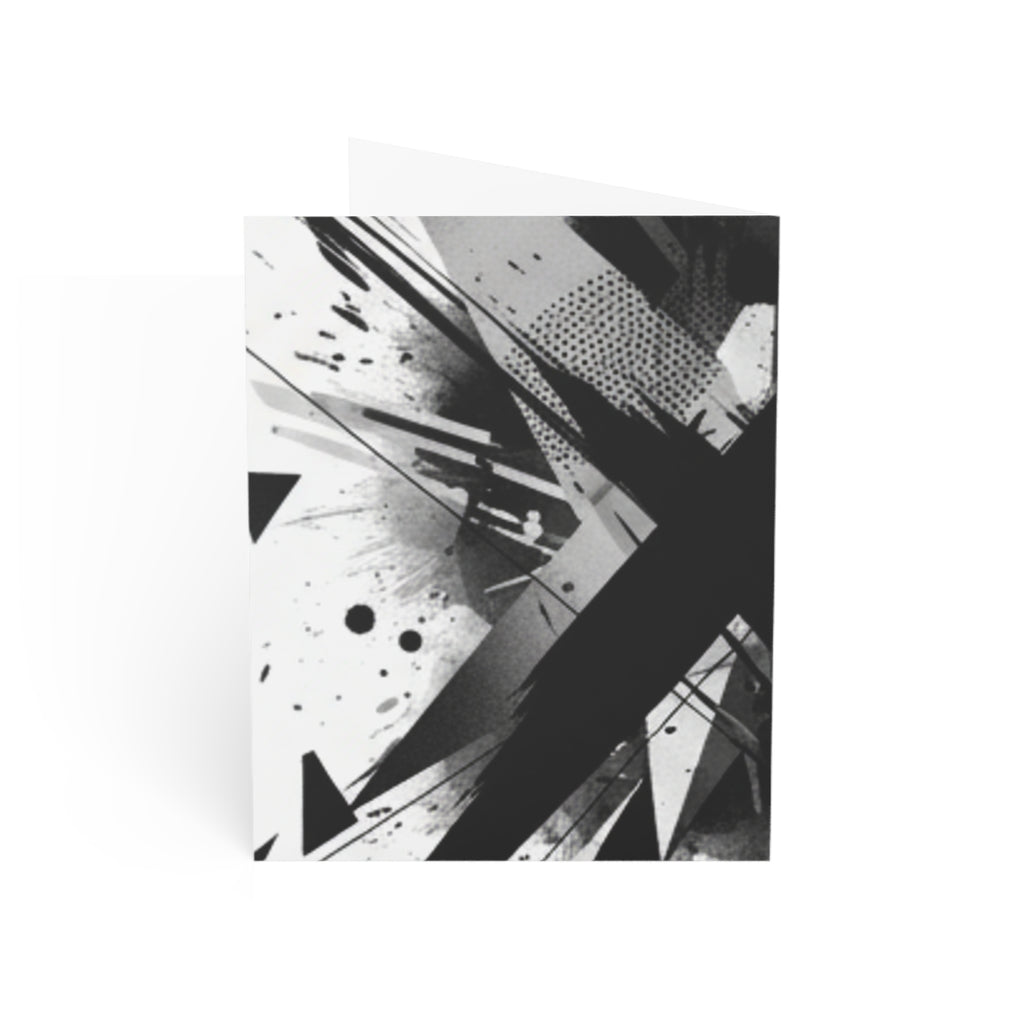 Abstract Black Ink Splash Greeting Cards — Modern Minimalist Note Cards (1/10/30/50 pcs)