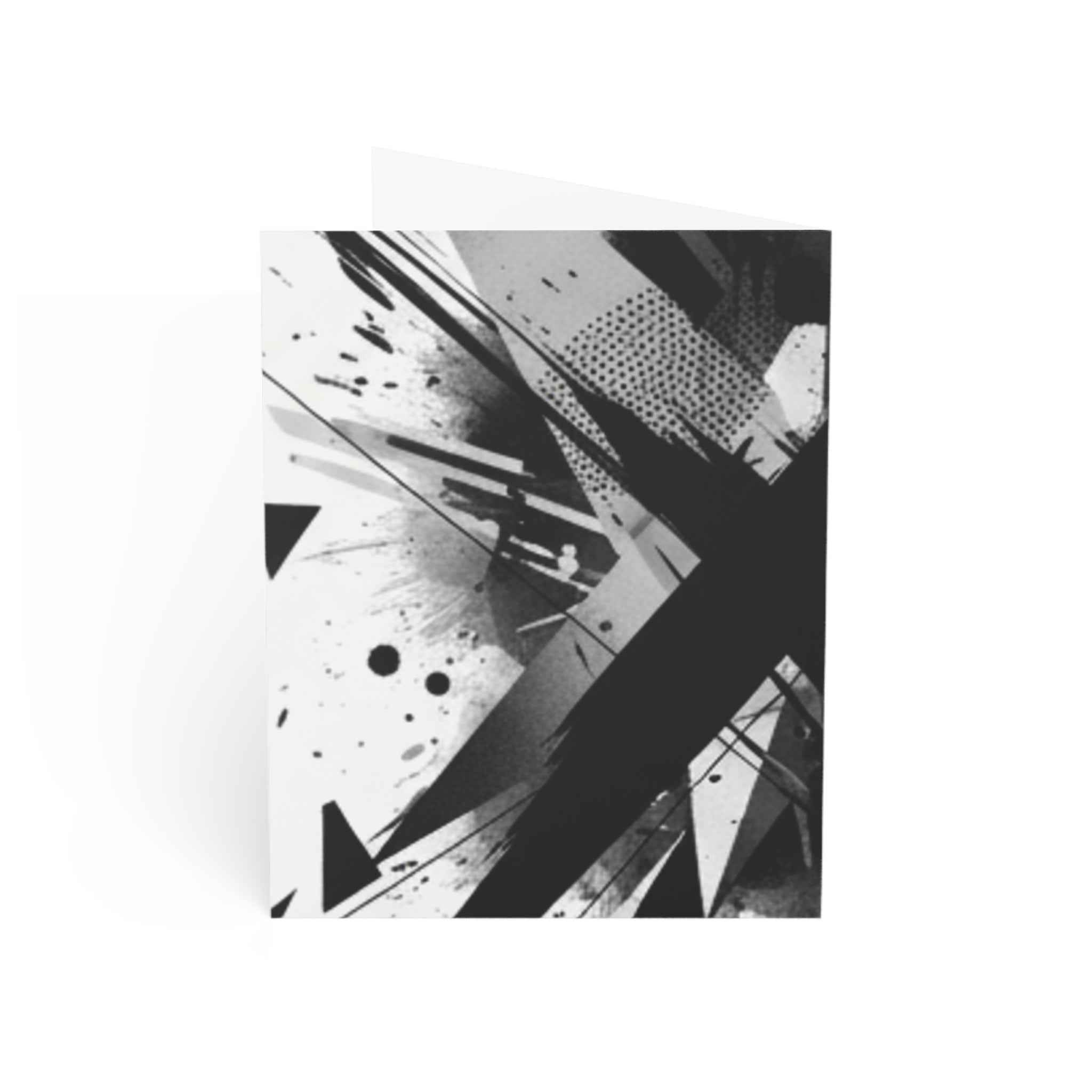 Abstract Black Ink Splash Greeting Cards — Modern Minimalist Note Cards (1/10/30/50 pcs)