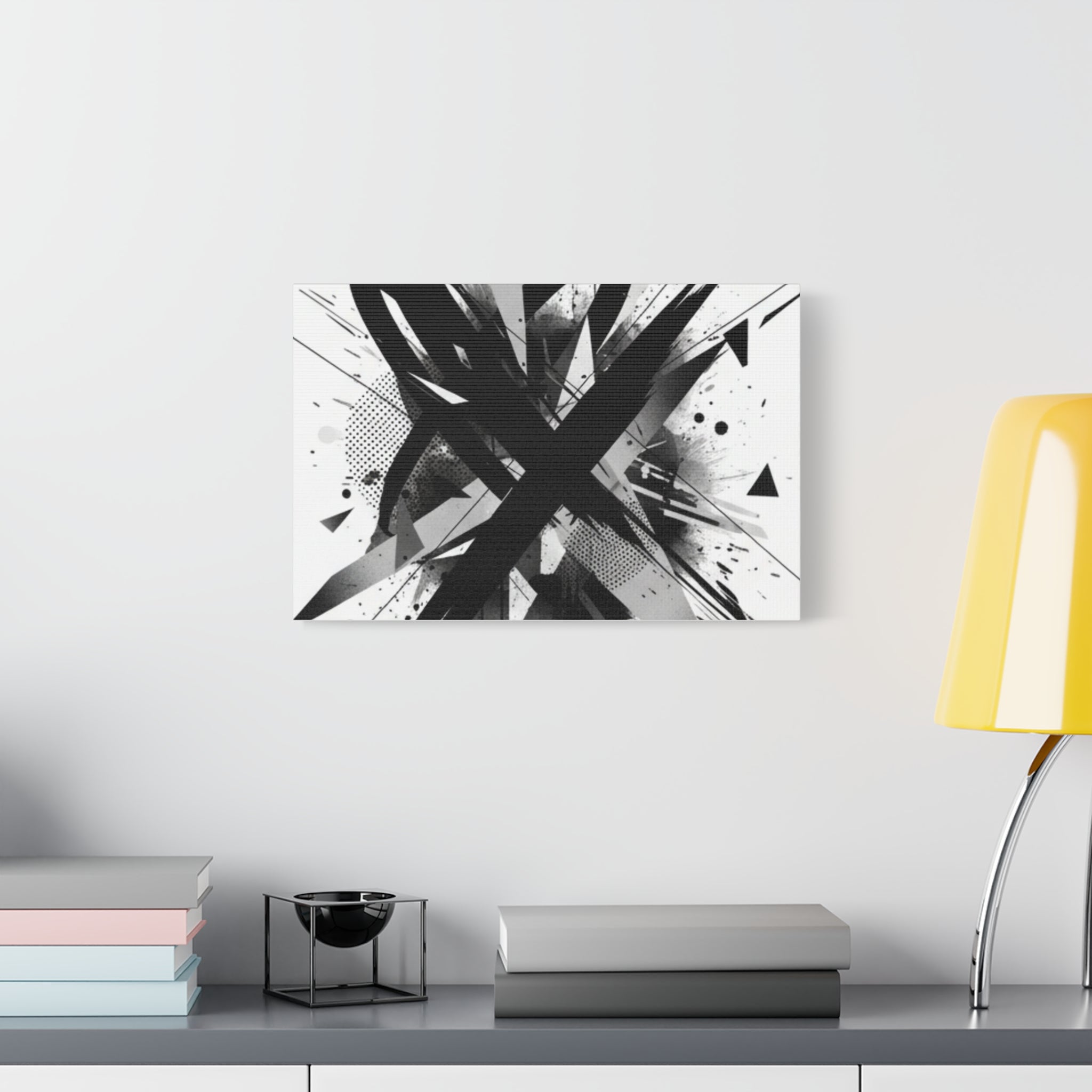 Abstract Black Brushstroke Canvas Wall Art — Modern Monochrome Home Decor