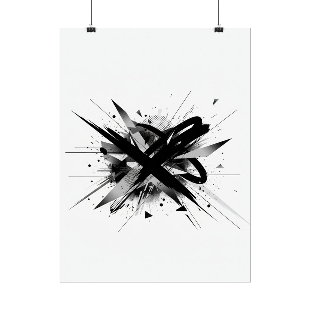 Abstract Black Graffiti Art Poster — Rolled Modern Wall Print