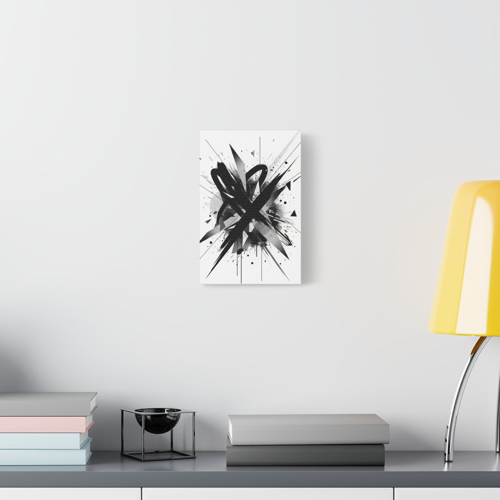 Abstract Black Brushstroke Canvas Wall Art — Modern Monochrome Home Decor