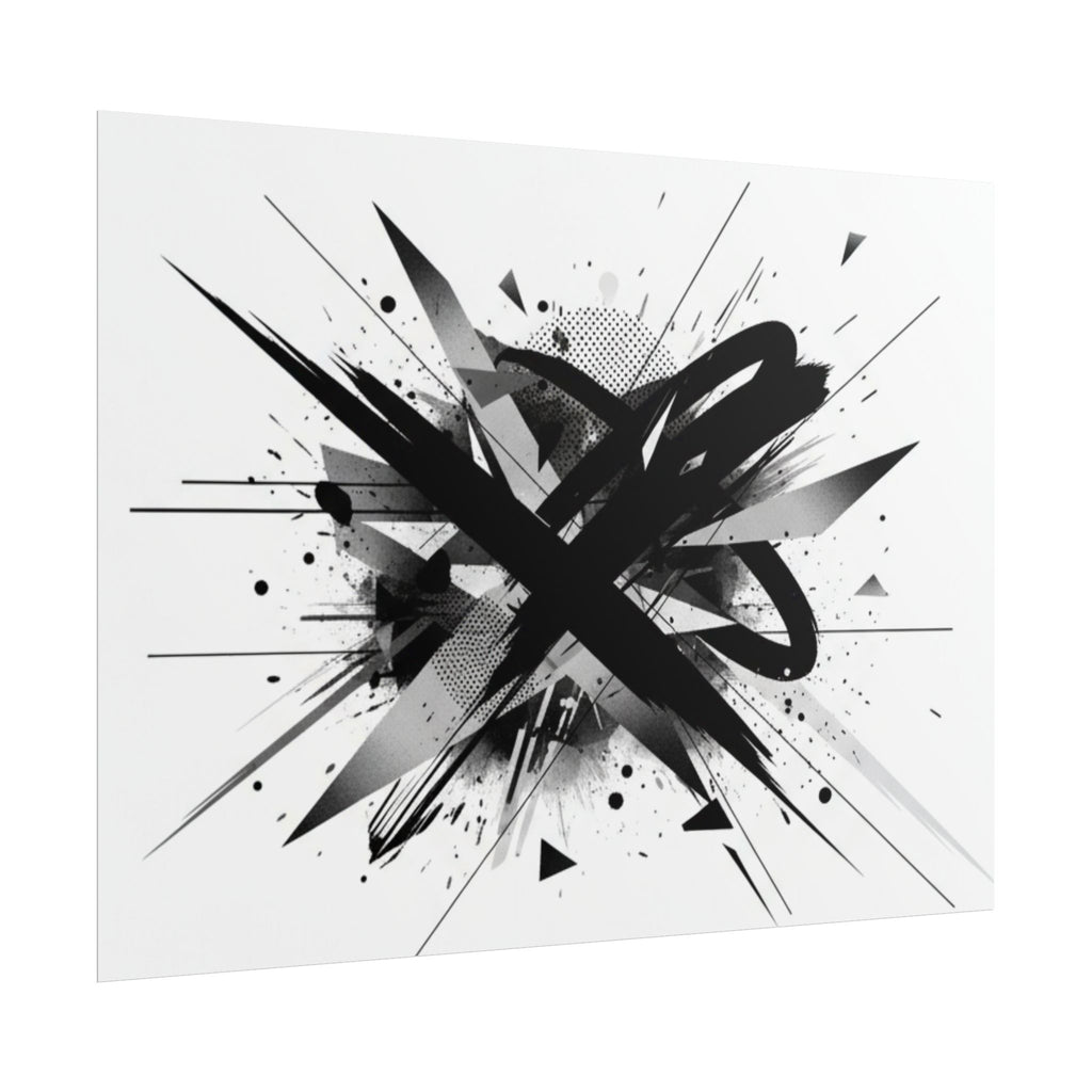 Abstract Black Graffiti Art Poster — Rolled Modern Wall Print