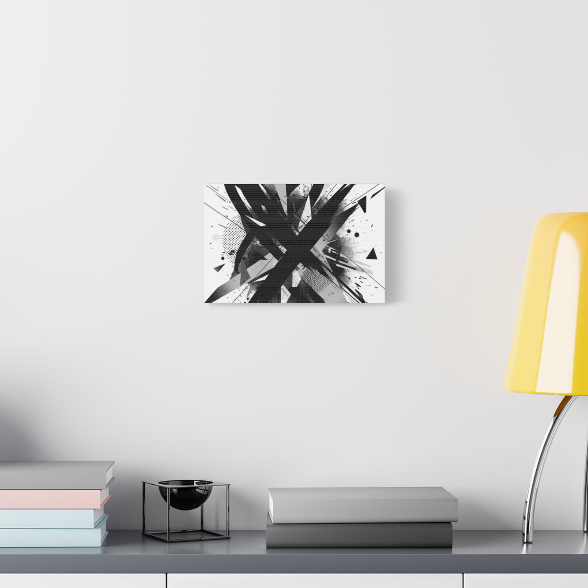 Abstract Black Brushstroke Canvas Wall Art — Modern Monochrome Home Decor