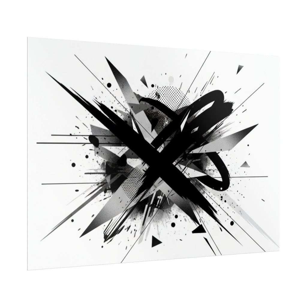 Abstract Black Graffiti Art Poster — Rolled Modern Wall Print