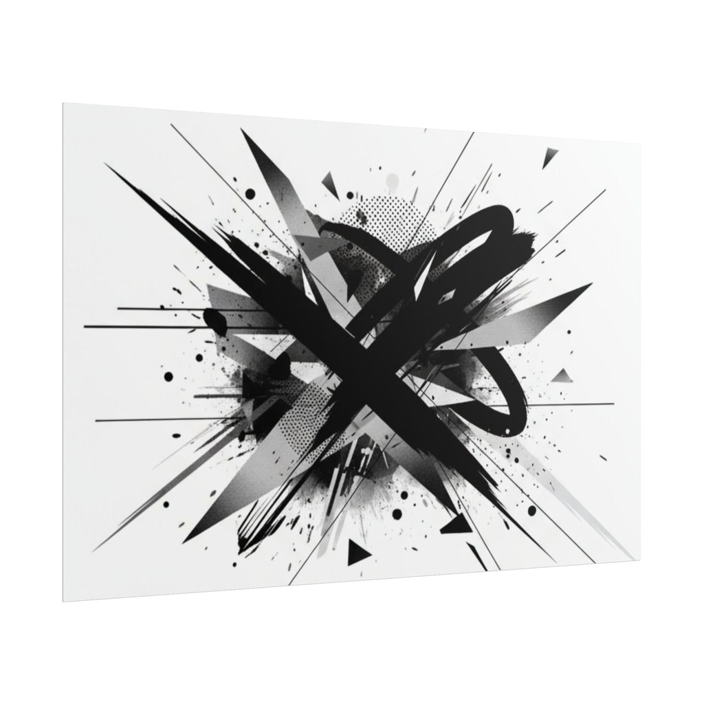 Abstract Black Graffiti Art Poster — Rolled Modern Wall Print