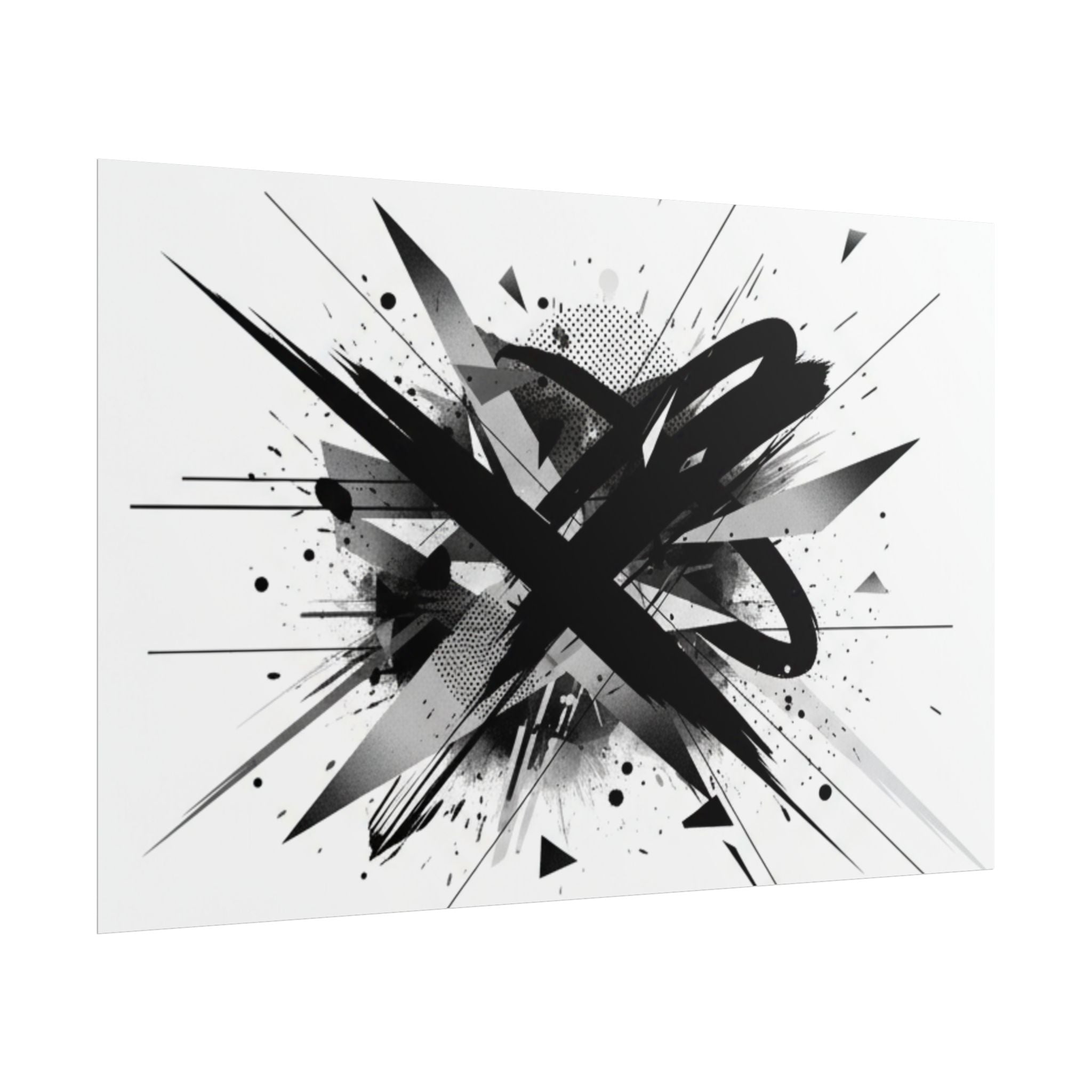 Abstract Black Graffiti Art Poster — Rolled Modern Wall Print