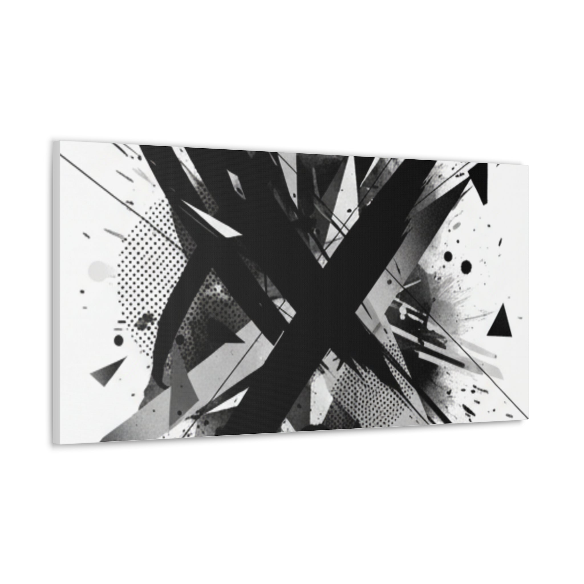 Abstract Black Brushstroke Canvas Wall Art — Modern Monochrome Home Decor