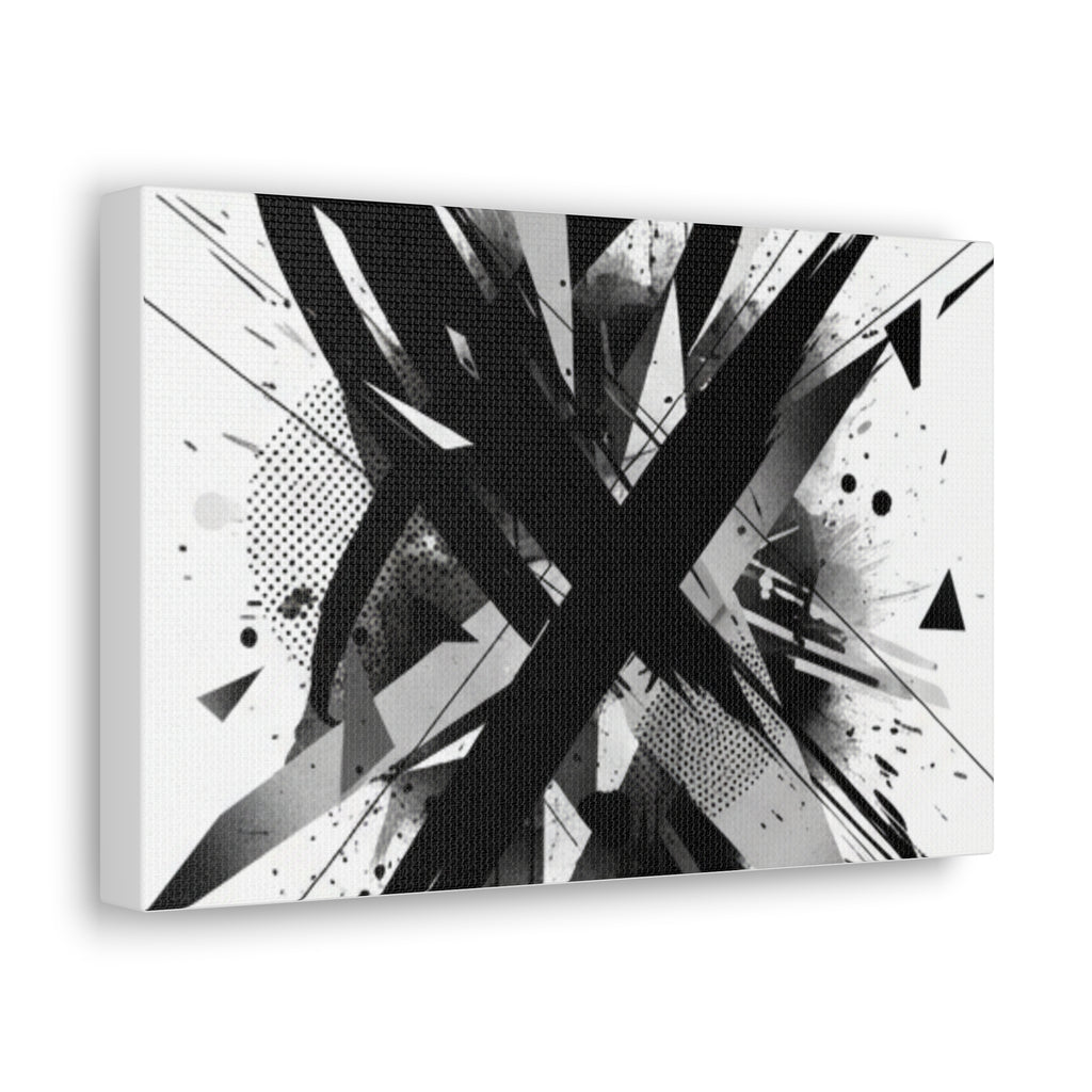 Abstract Black Brushstroke Canvas Wall Art — Modern Monochrome Home Decor