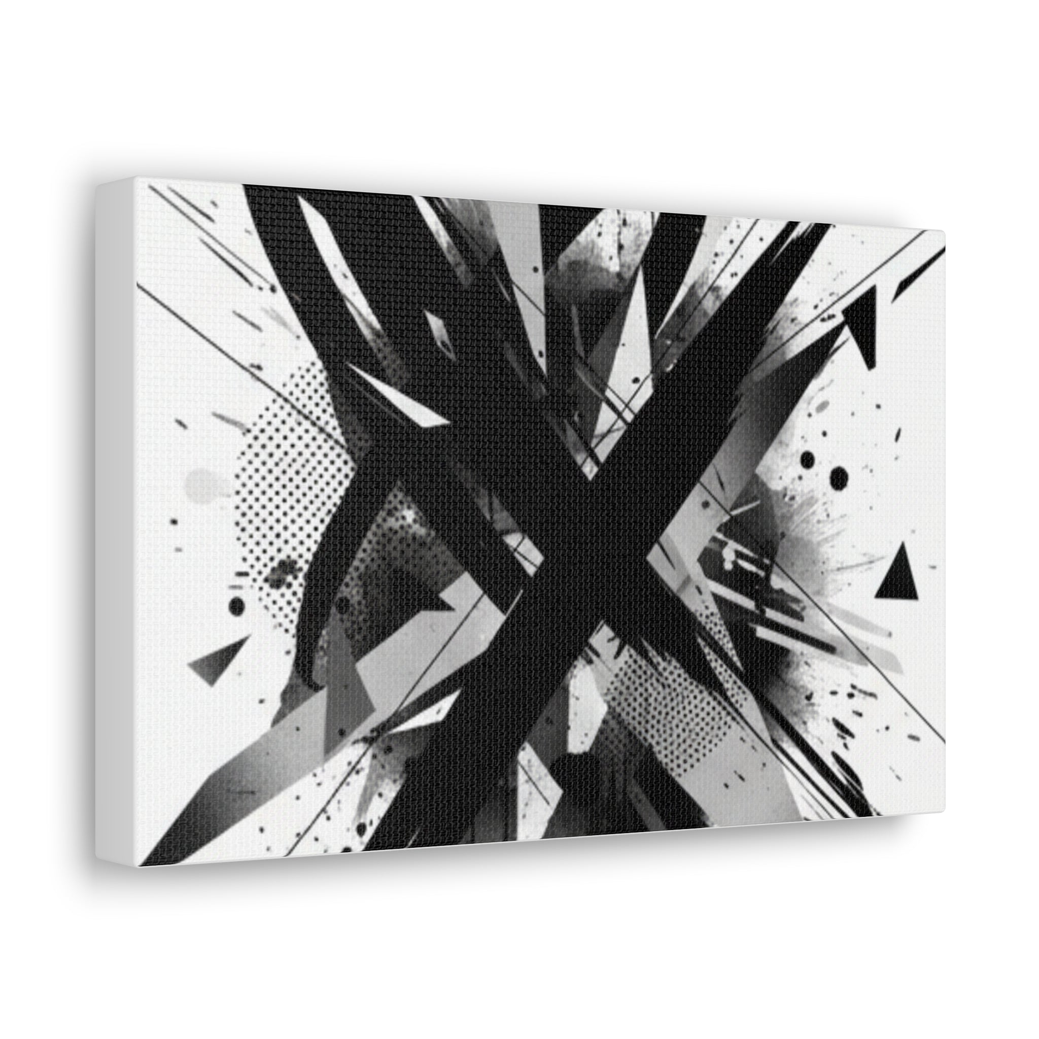 Abstract Black Brushstroke Canvas Wall Art — Modern Monochrome Home Decor