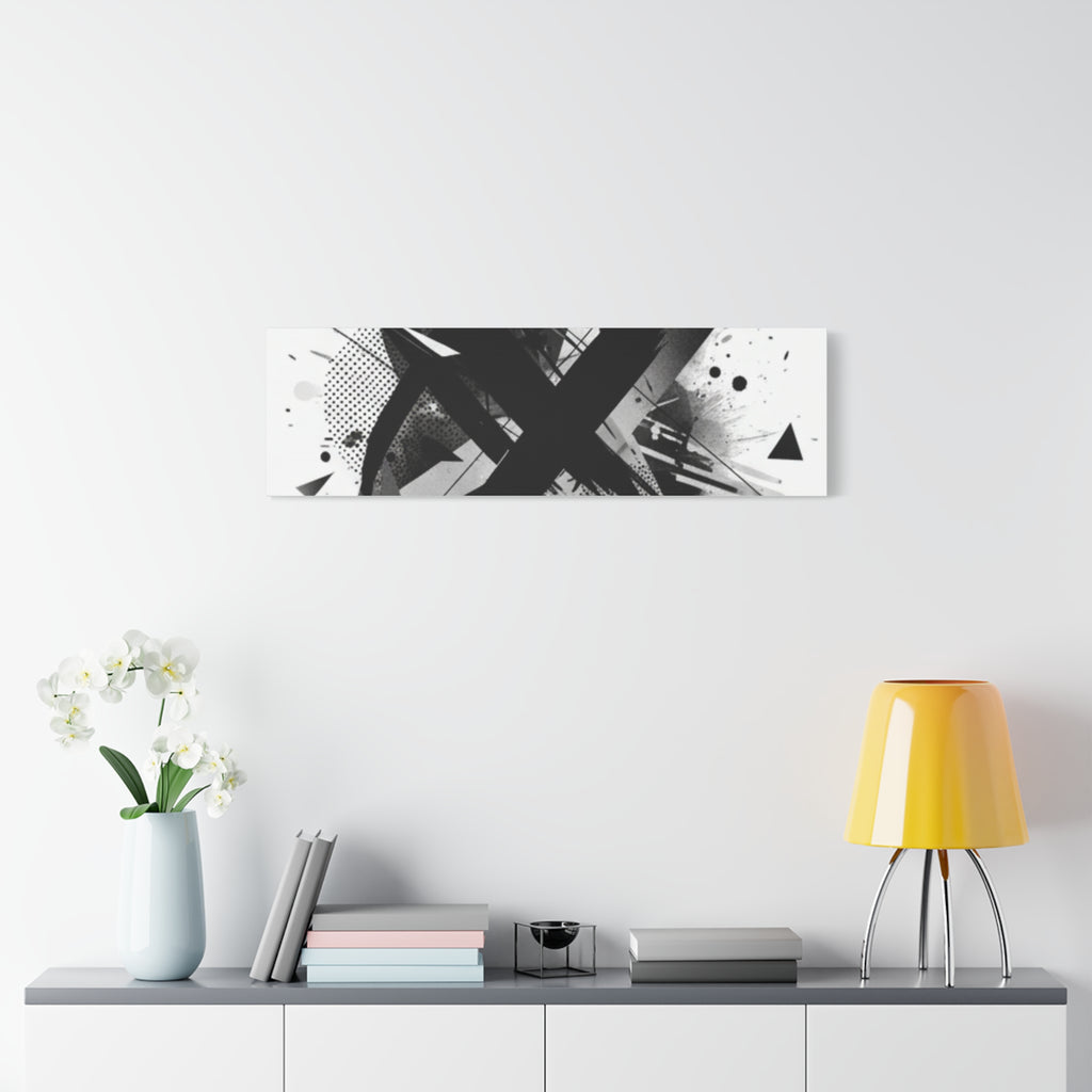 Abstract Black Brushstroke Canvas Wall Art — Modern Monochrome Home Decor