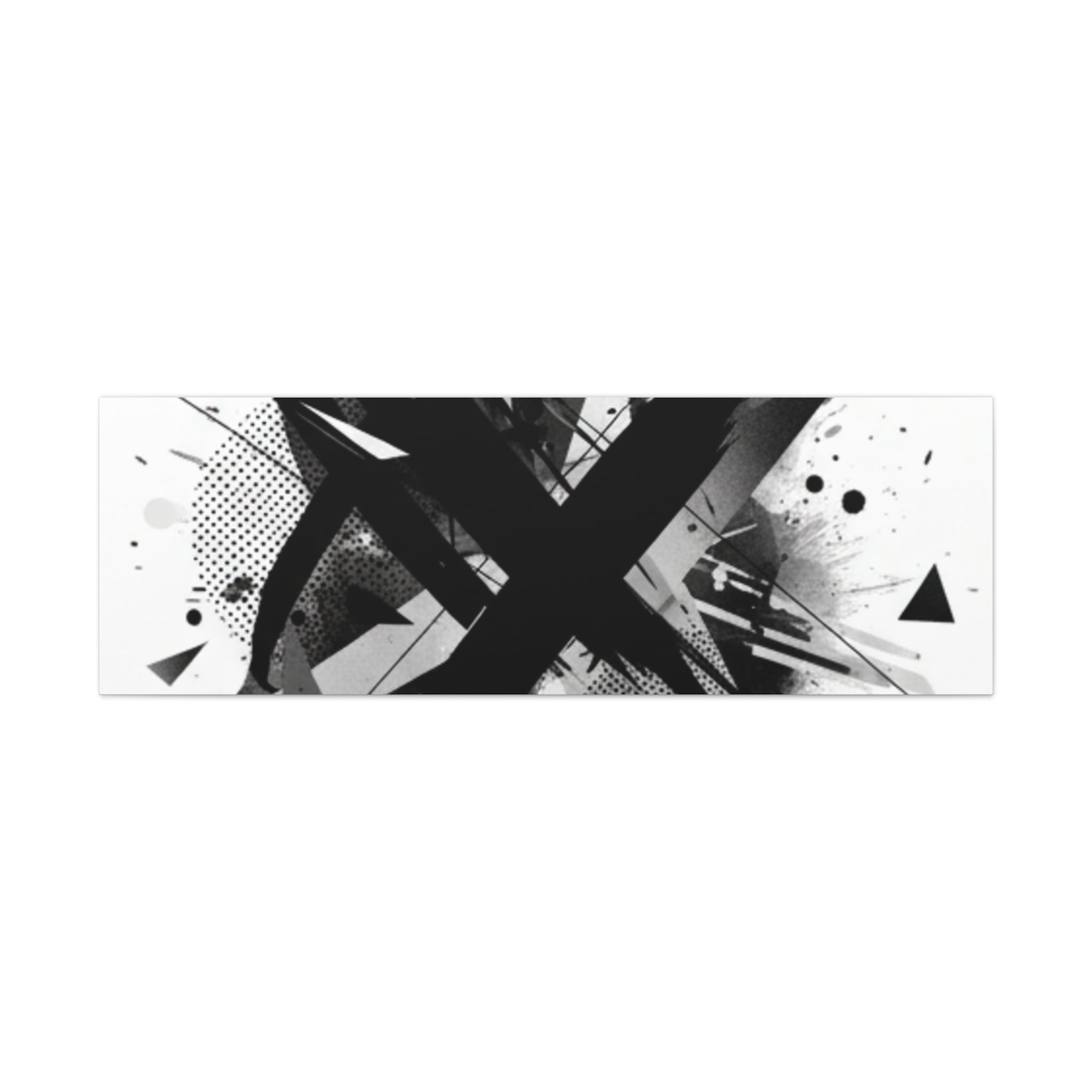 Abstract Black Brushstroke Canvas Wall Art — Modern Monochrome Home Decor