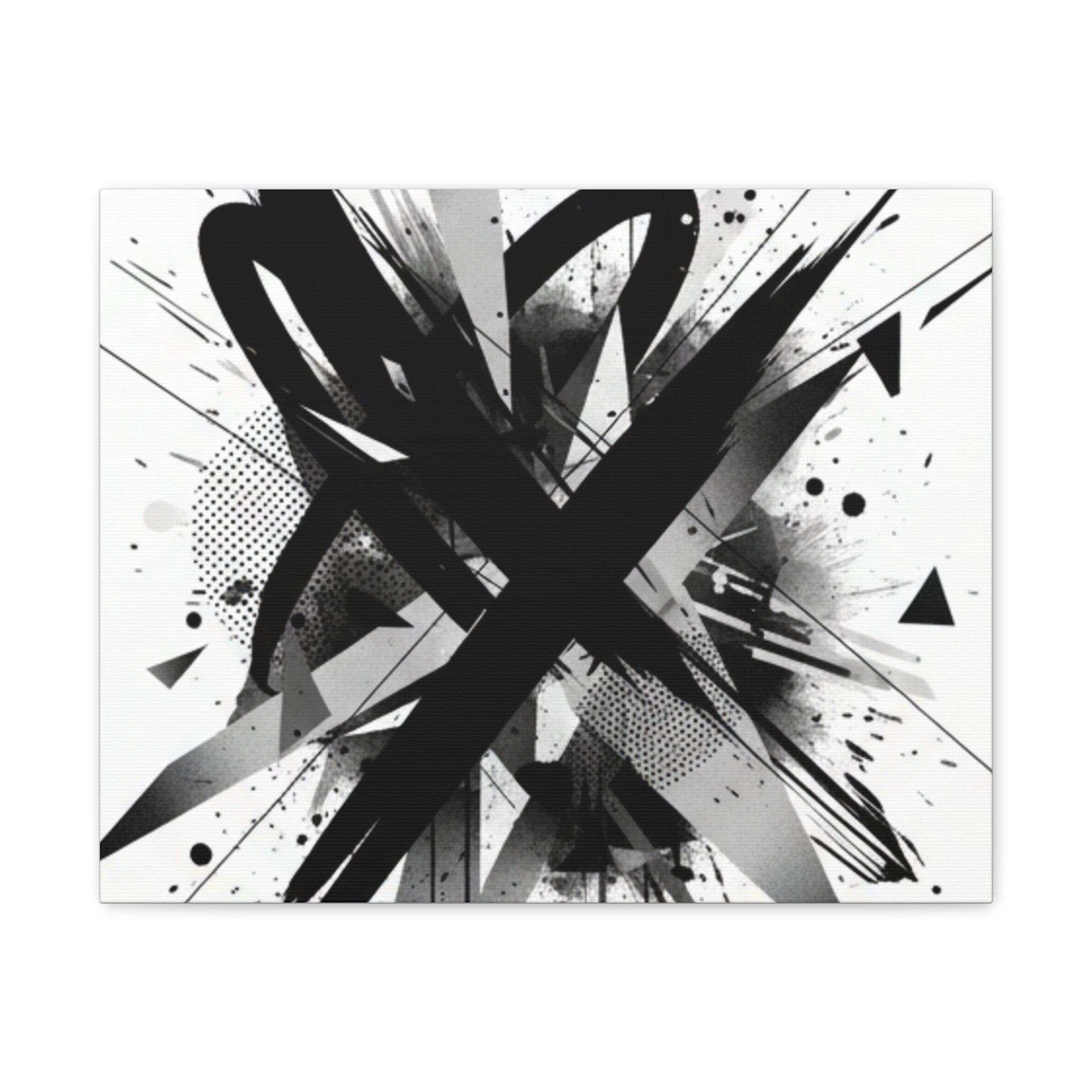 Abstract Black Brushstroke Canvas Wall Art — Modern Monochrome Home Decor