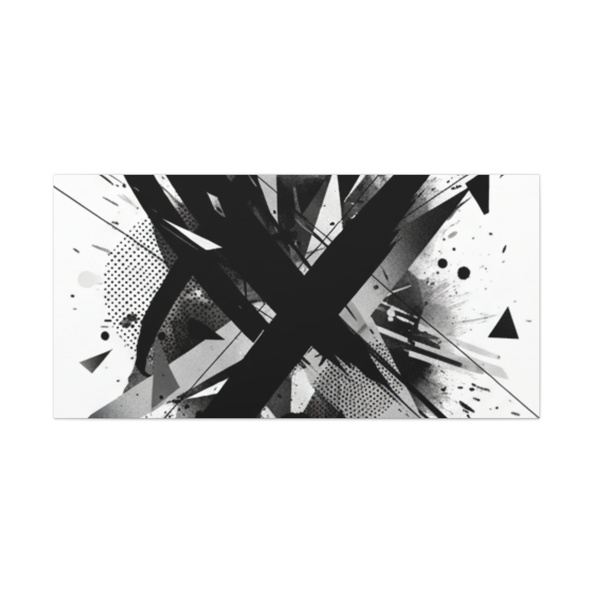 Abstract Black Brushstroke Canvas Wall Art — Modern Monochrome Home Decor