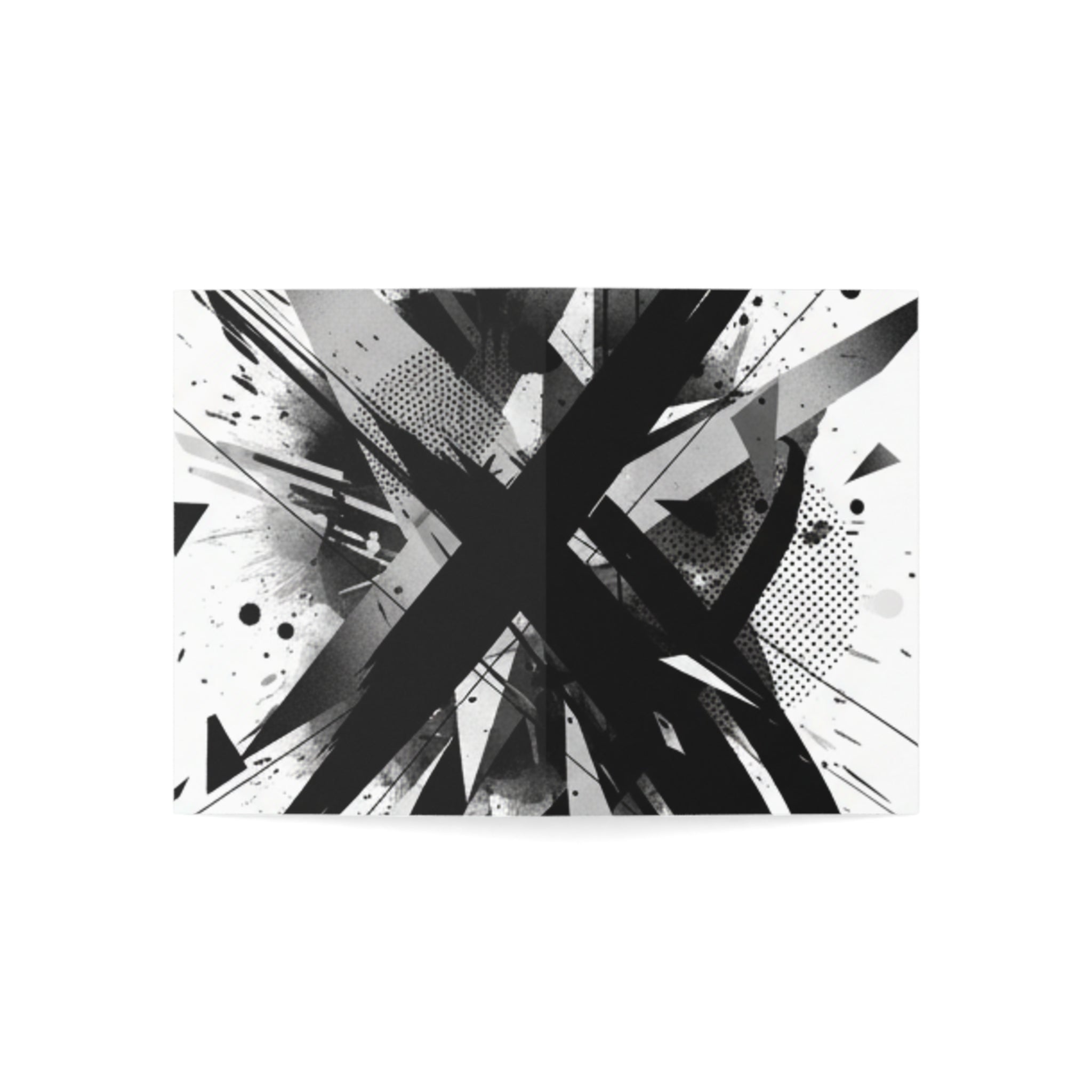 Abstract Black Ink Splash Greeting Cards — Modern Minimalist Note Cards (1/10/30/50 pcs)