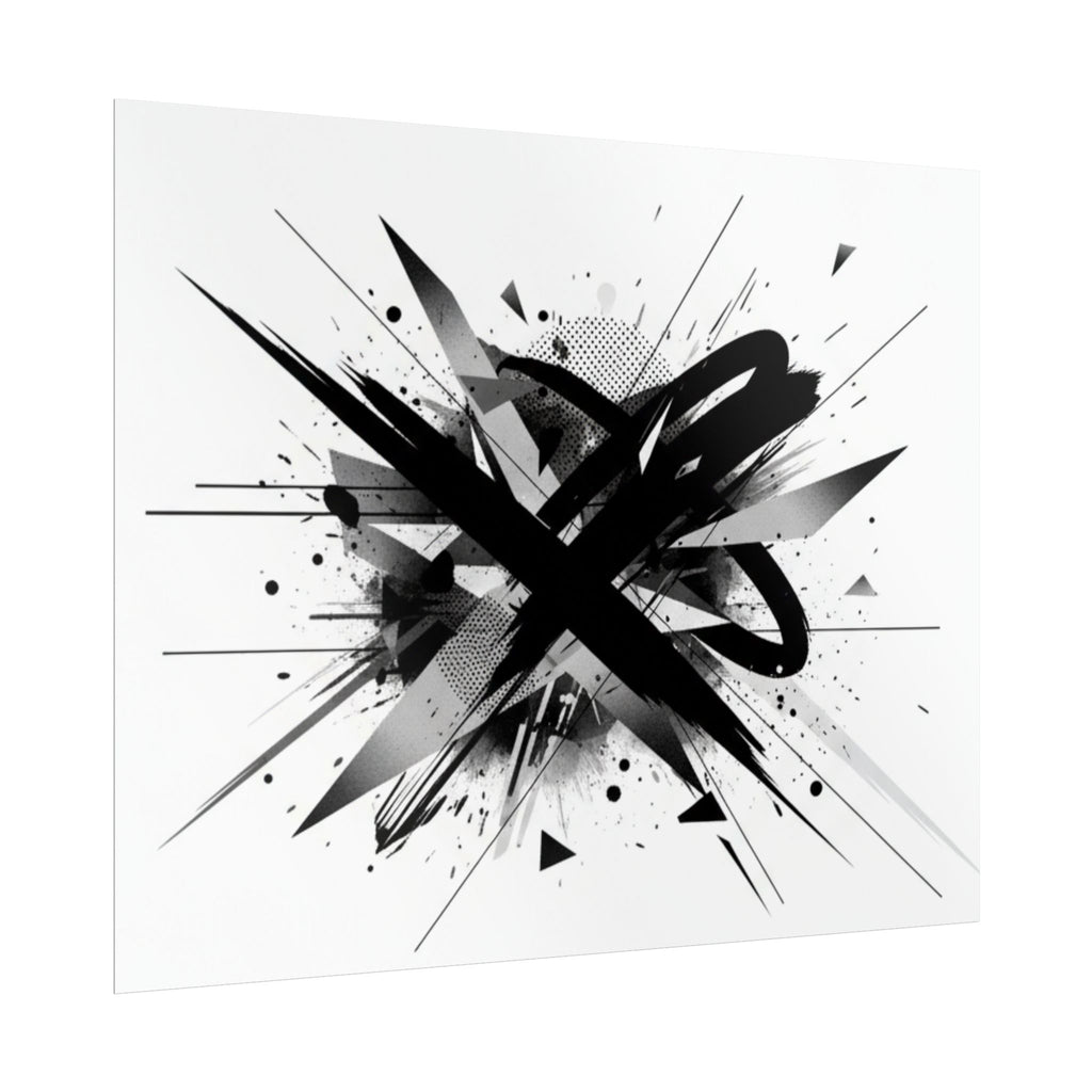 Abstract Black Graffiti Art Poster — Rolled Modern Wall Print