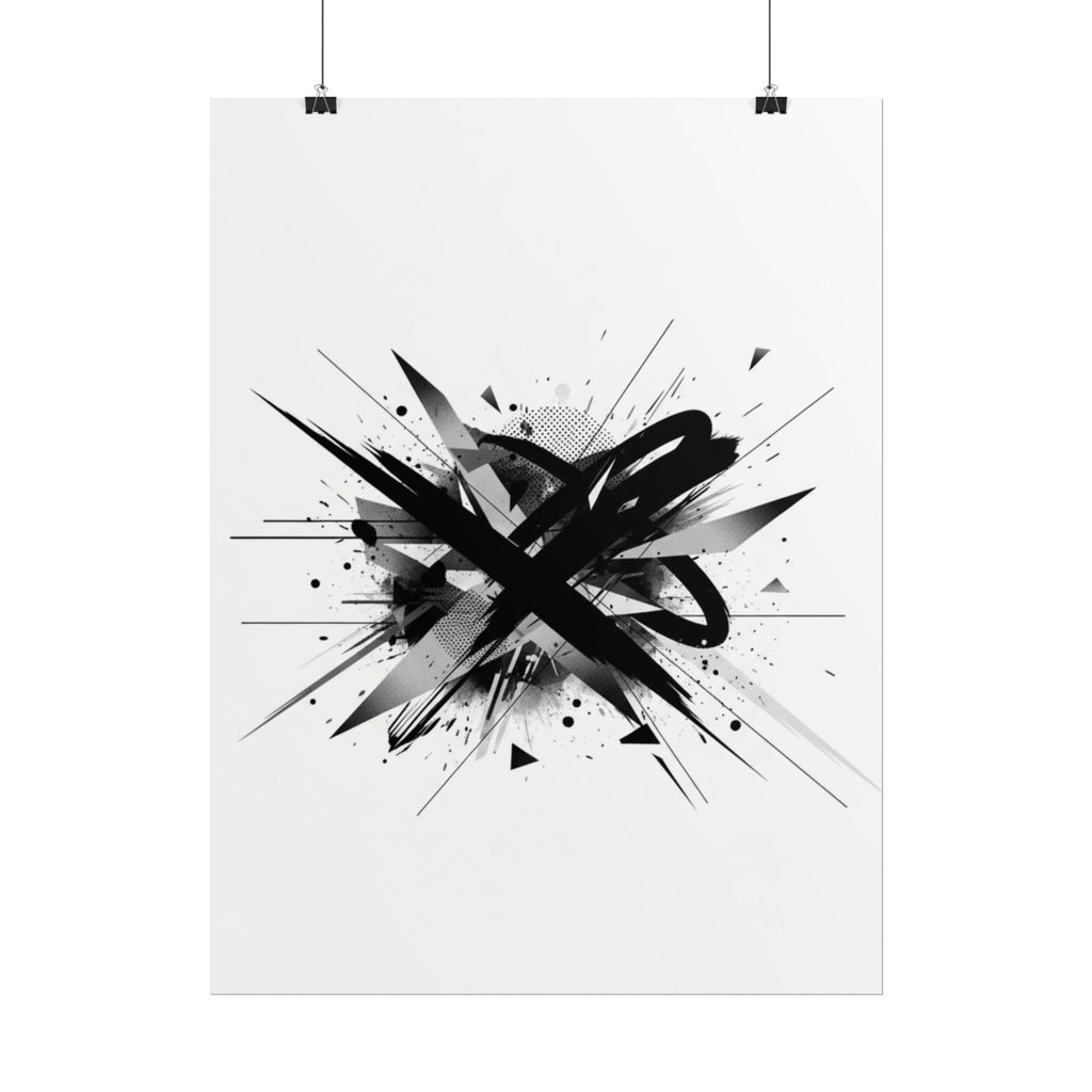 Abstract Black Graffiti Art Poster — Rolled Modern Wall Print