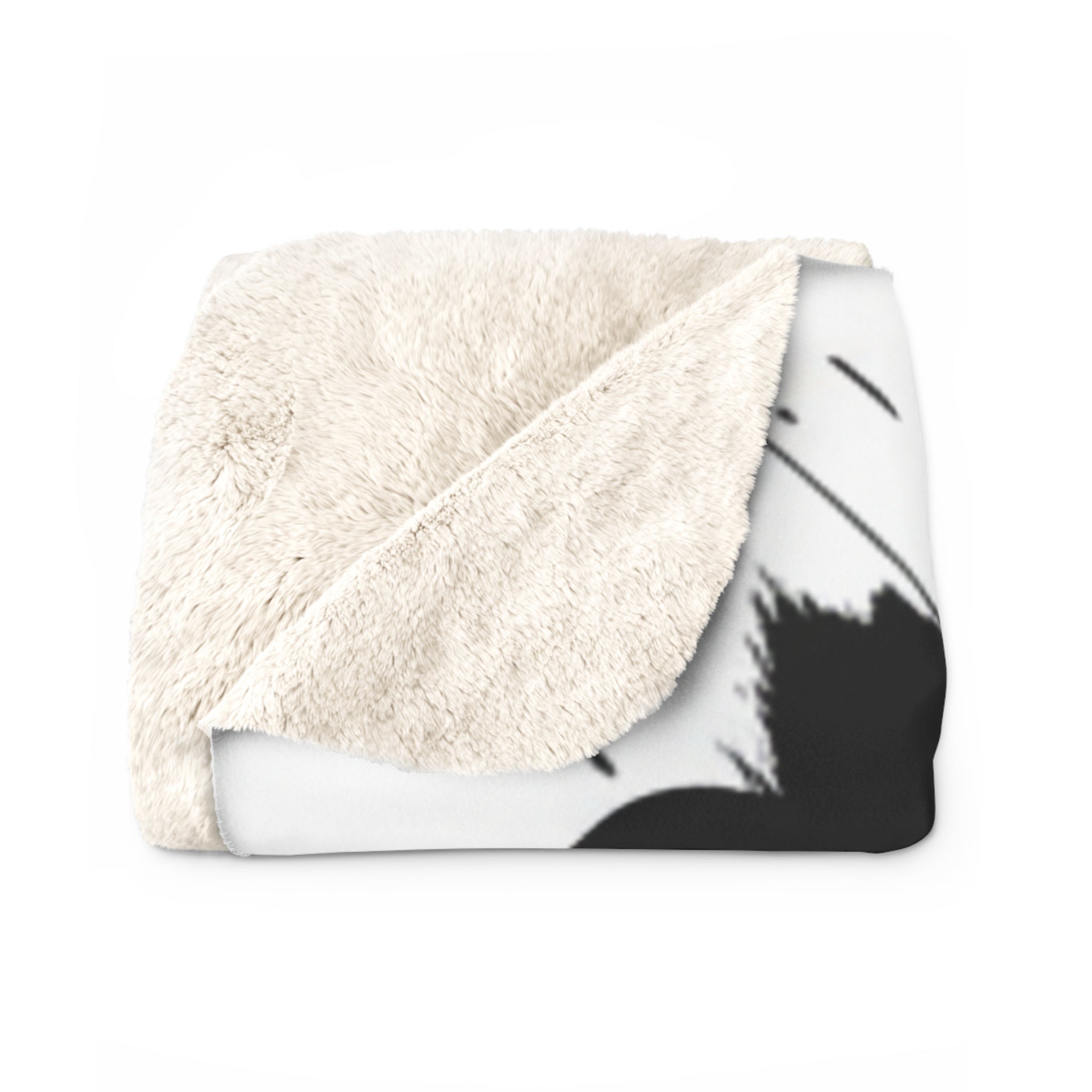 Abstract Black Ink Splash Sherpa Fleece Blanket — Modern Graffiti Throw