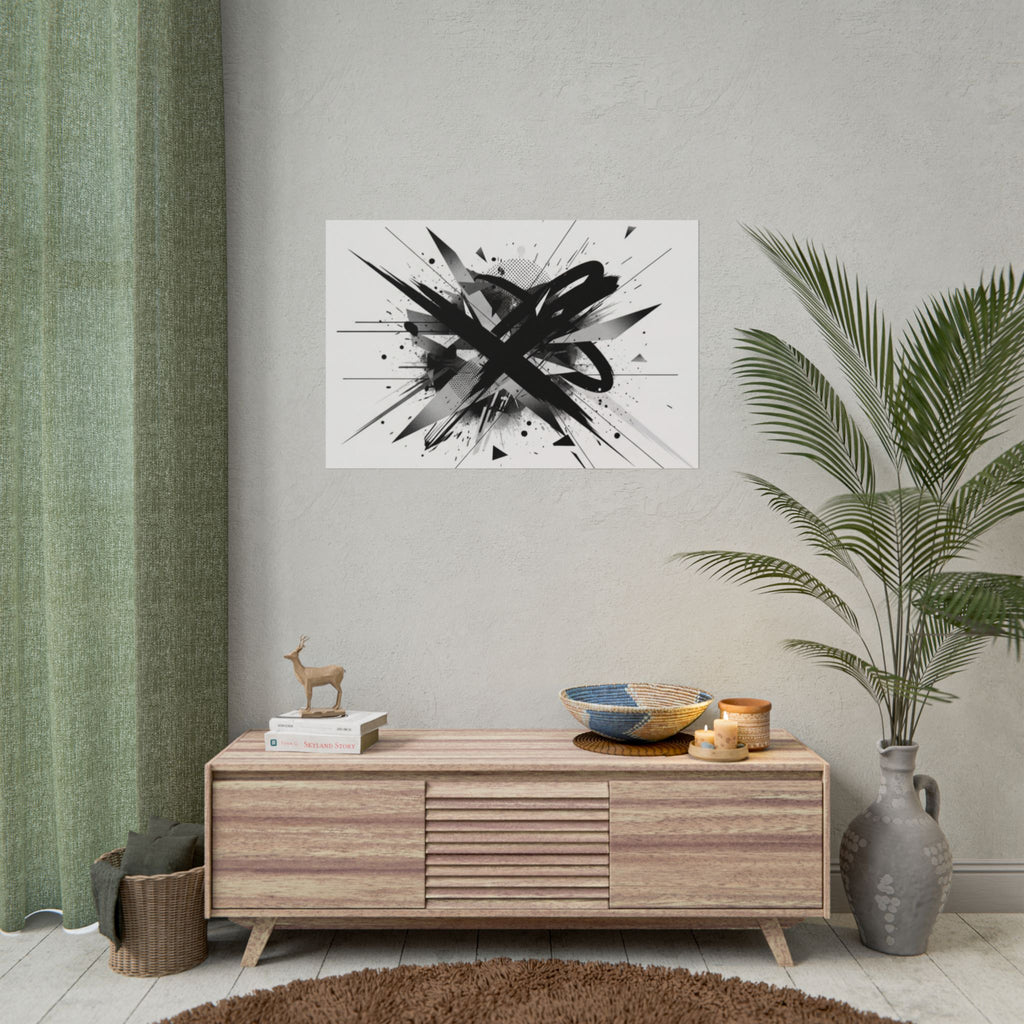 Abstract Black Graffiti Art Poster — Rolled Modern Wall Print