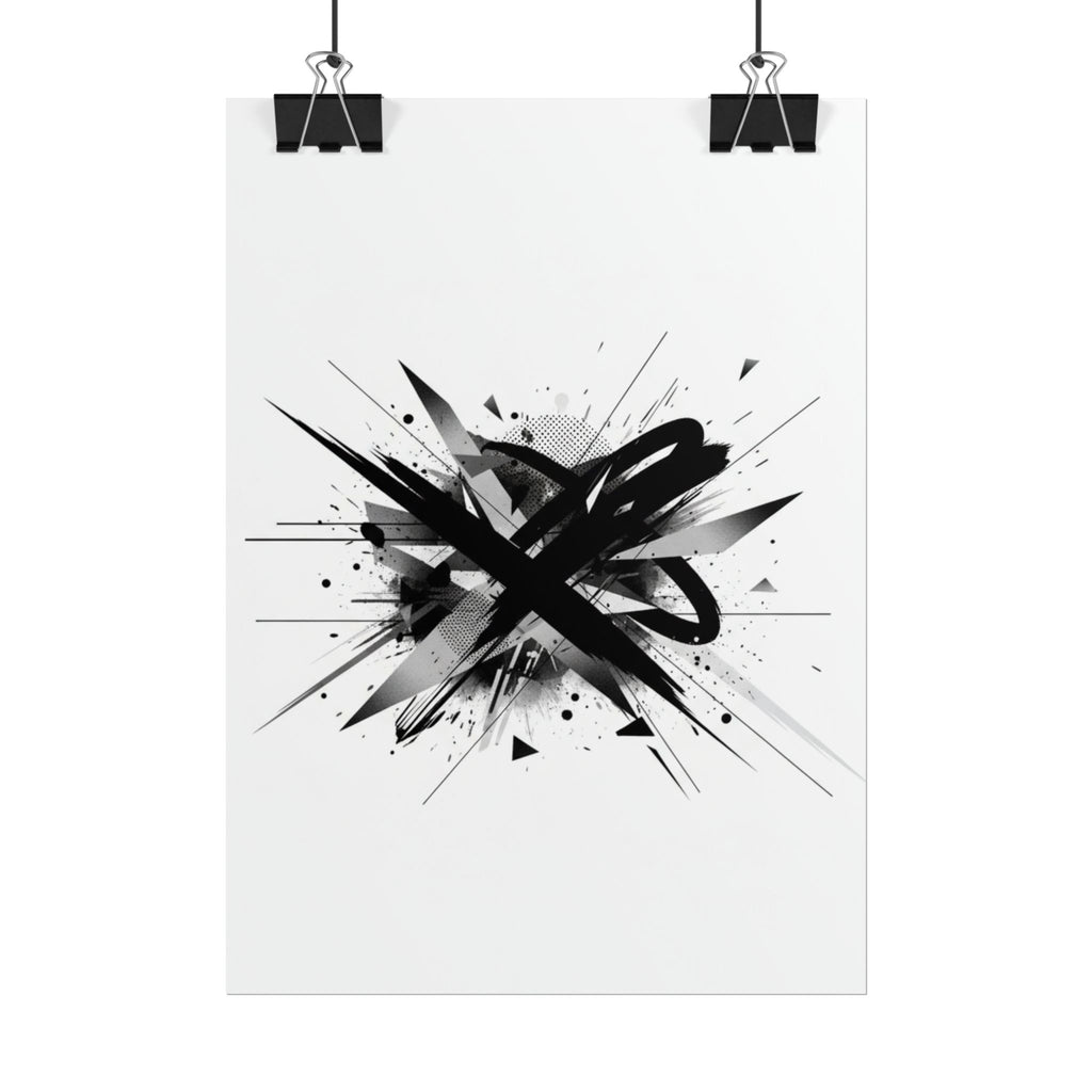 Abstract Black Graffiti Art Poster — Rolled Modern Wall Print