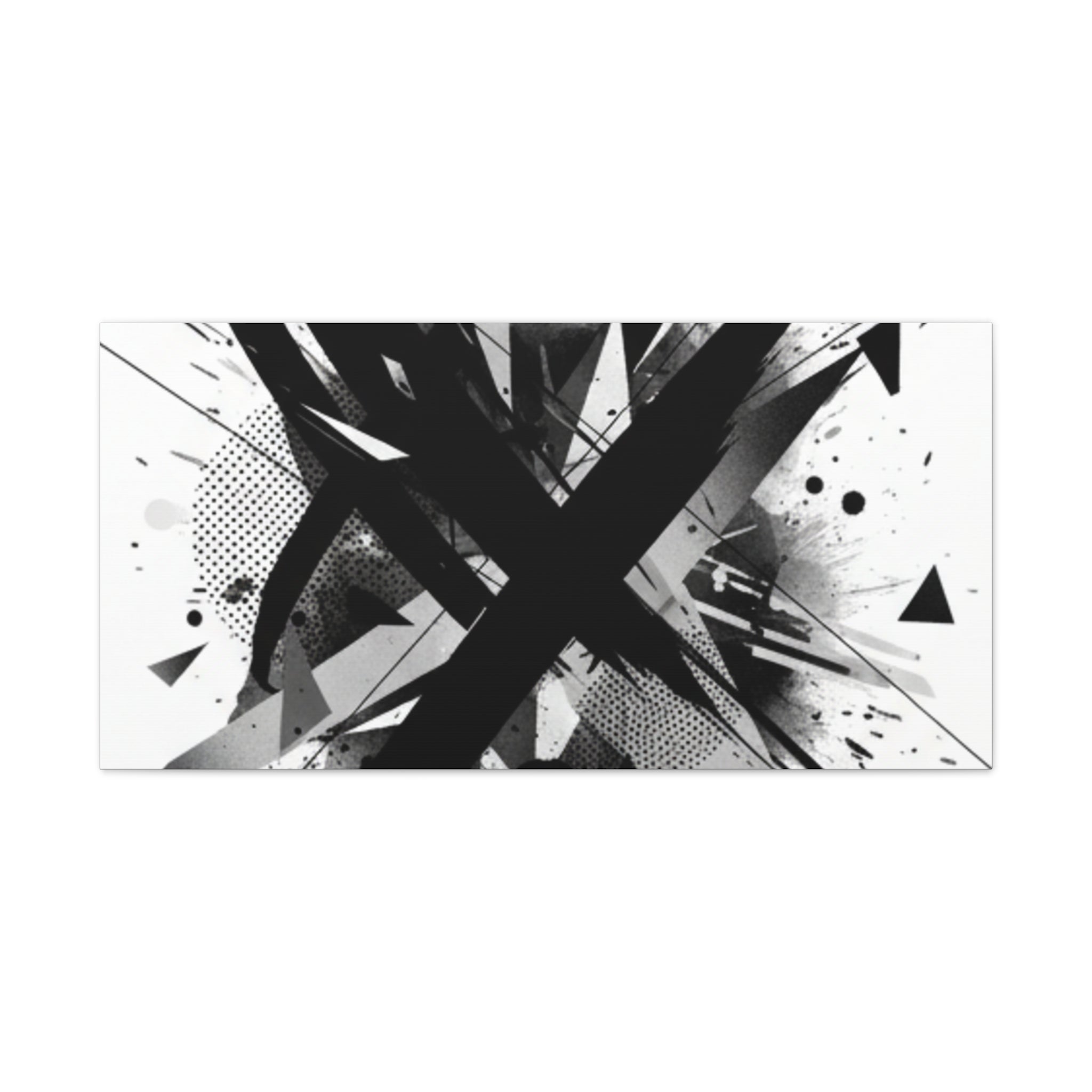 Abstract Black Brushstroke Canvas Wall Art — Modern Monochrome Home Decor