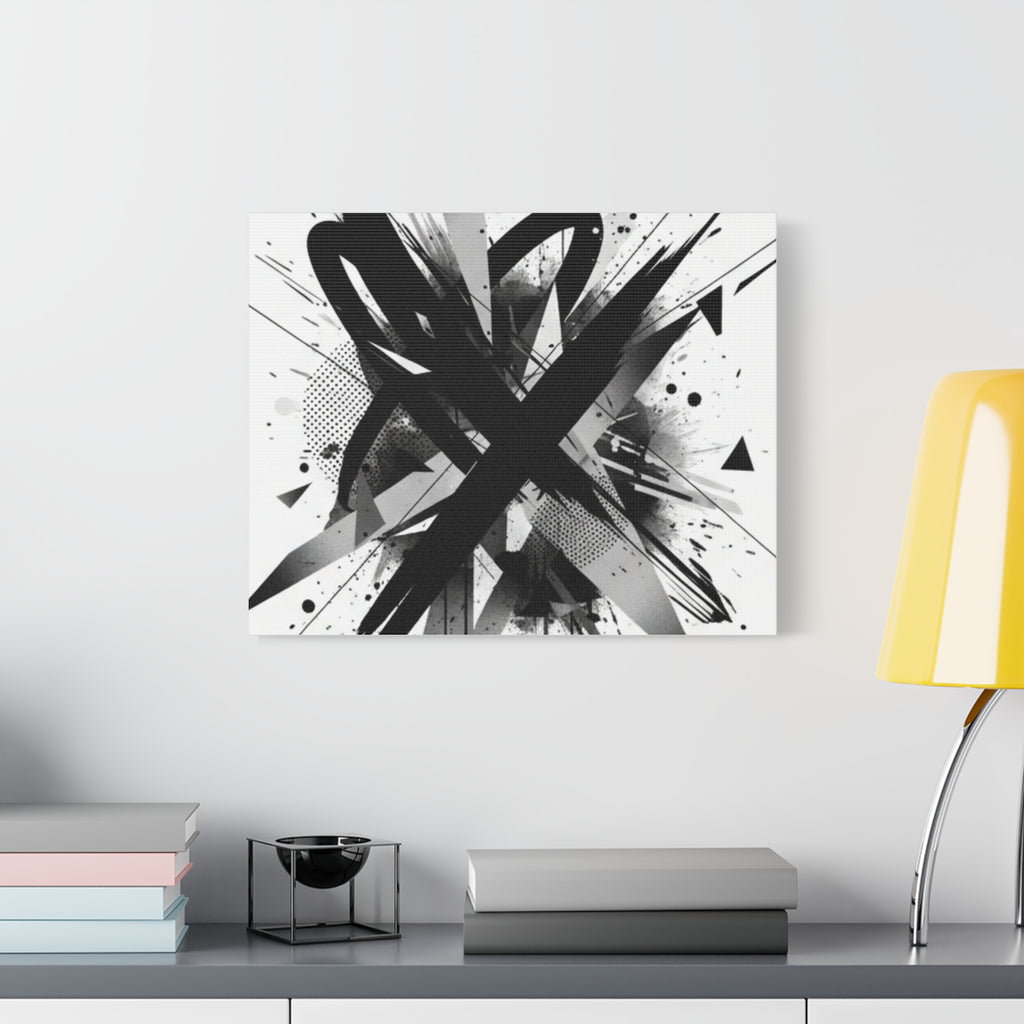 Abstract Black Brushstroke Canvas Wall Art — Modern Monochrome Home Decor