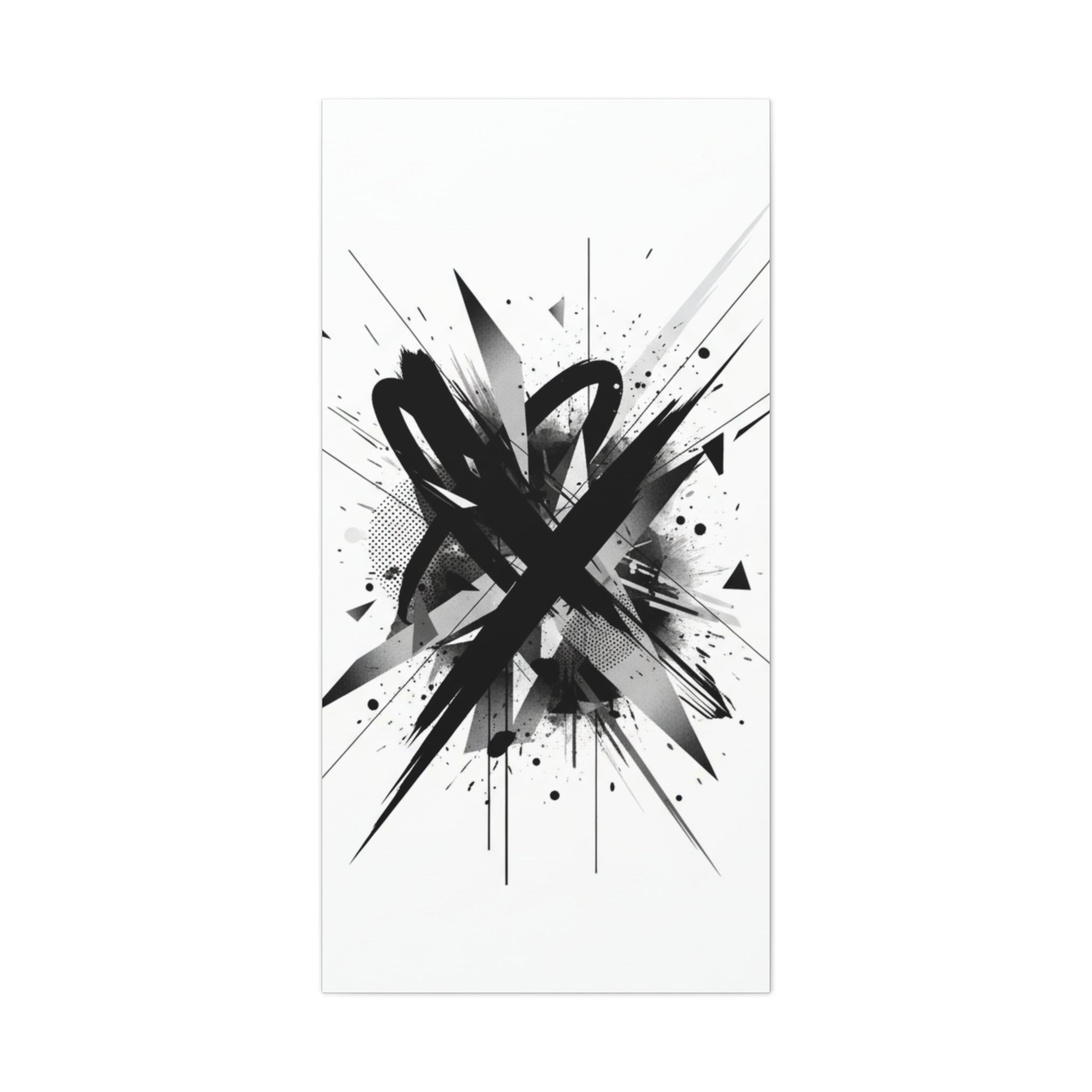 Abstract Black Brushstroke Canvas Wall Art — Modern Monochrome Home Decor