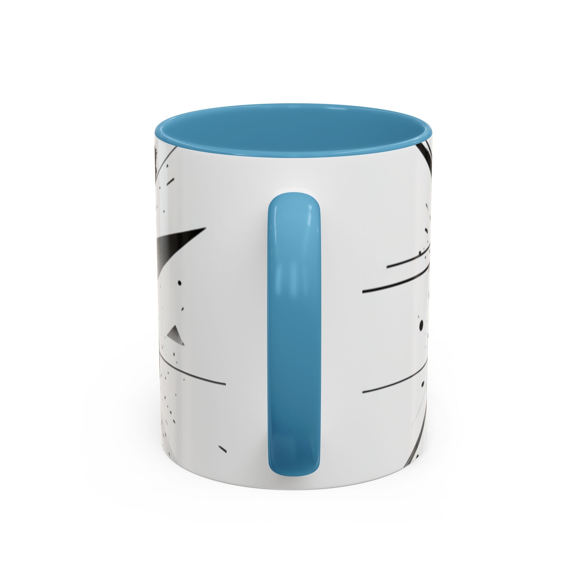 Abstract Black Brushstroke Accent Coffee Mug — Modern Monochrome Ceramic