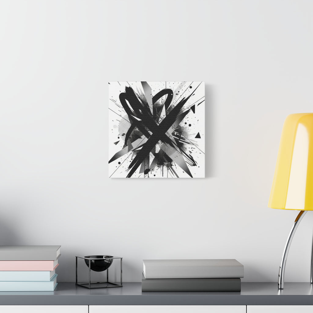 Abstract Black Brushstroke Canvas Wall Art — Modern Monochrome Home Decor